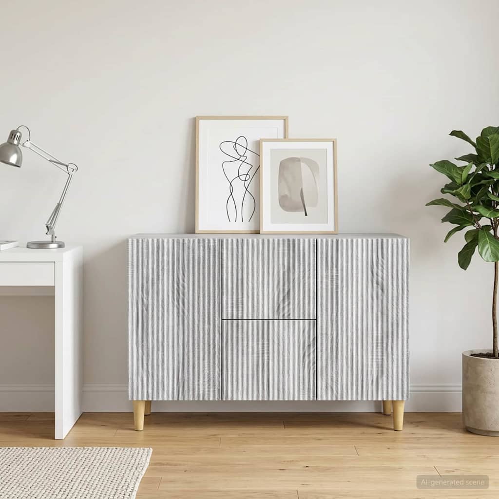 Sideboard Grå sonoma-eg 89 x 34,5 x 60 cm Konstrueret træ