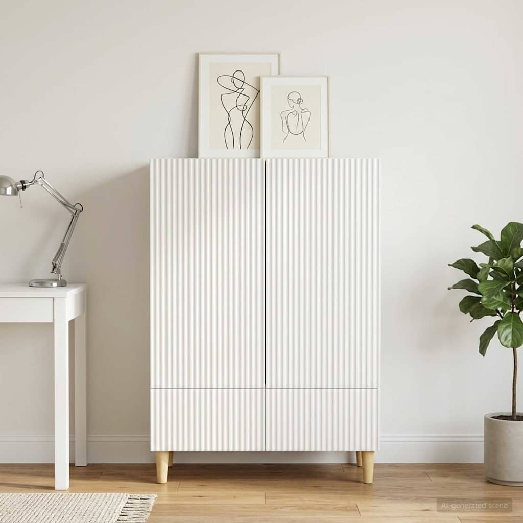 Sideboard Hvid 66 x 34,5 x 95 cm Konstrueret træ