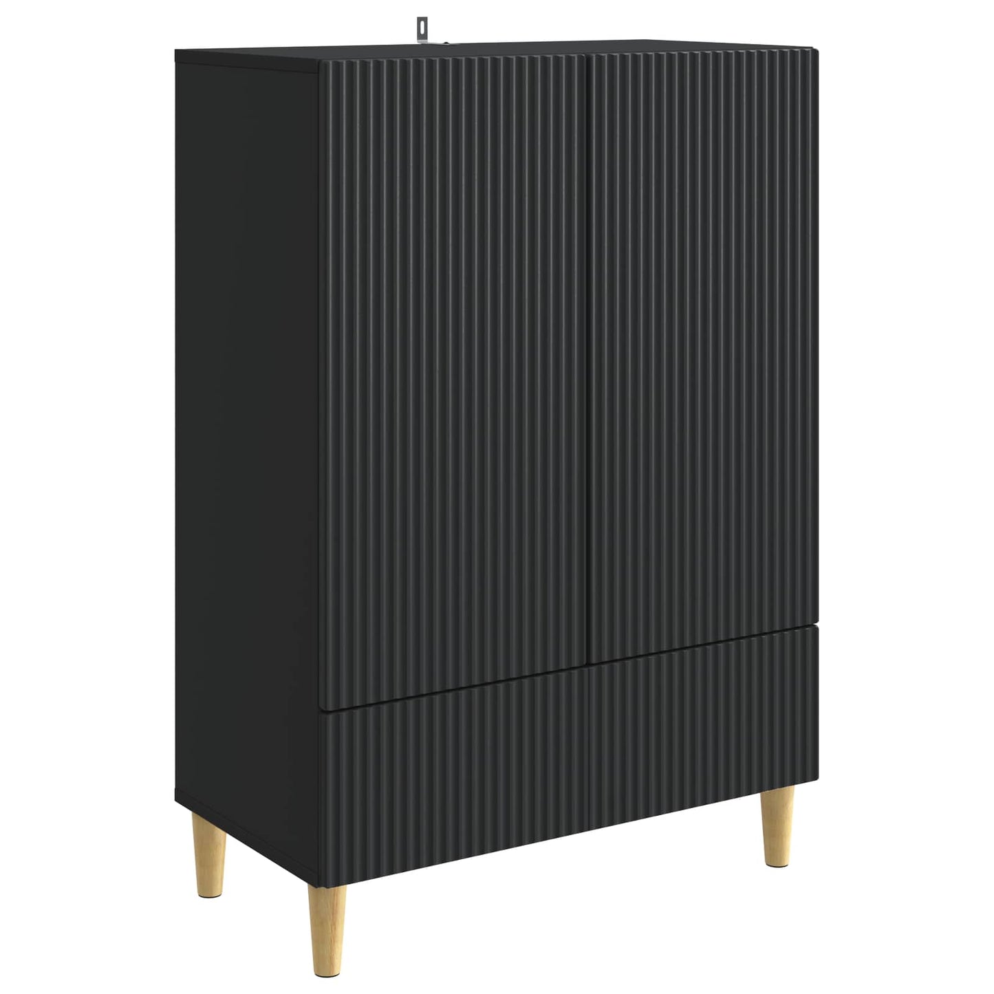 Sideboard med skuffe Sort 66 x 34,5 x 95 cm Konstrueret træ