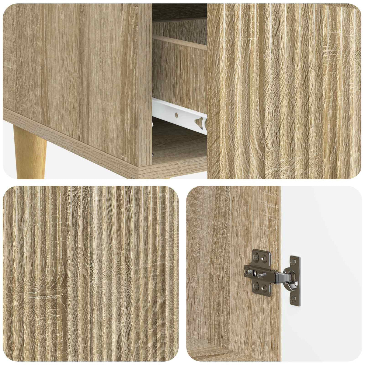 Sideboard Sonoma-eg 66 x 34,5 x 95 cm Konstrueret træ