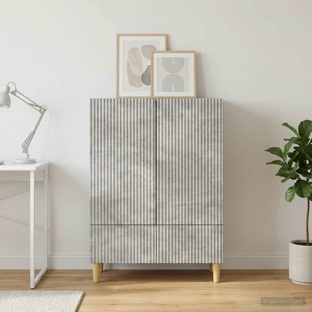 Sideboard med skuffe Betongrå 66 x 34,5 x 95 cm Konstrueret træ