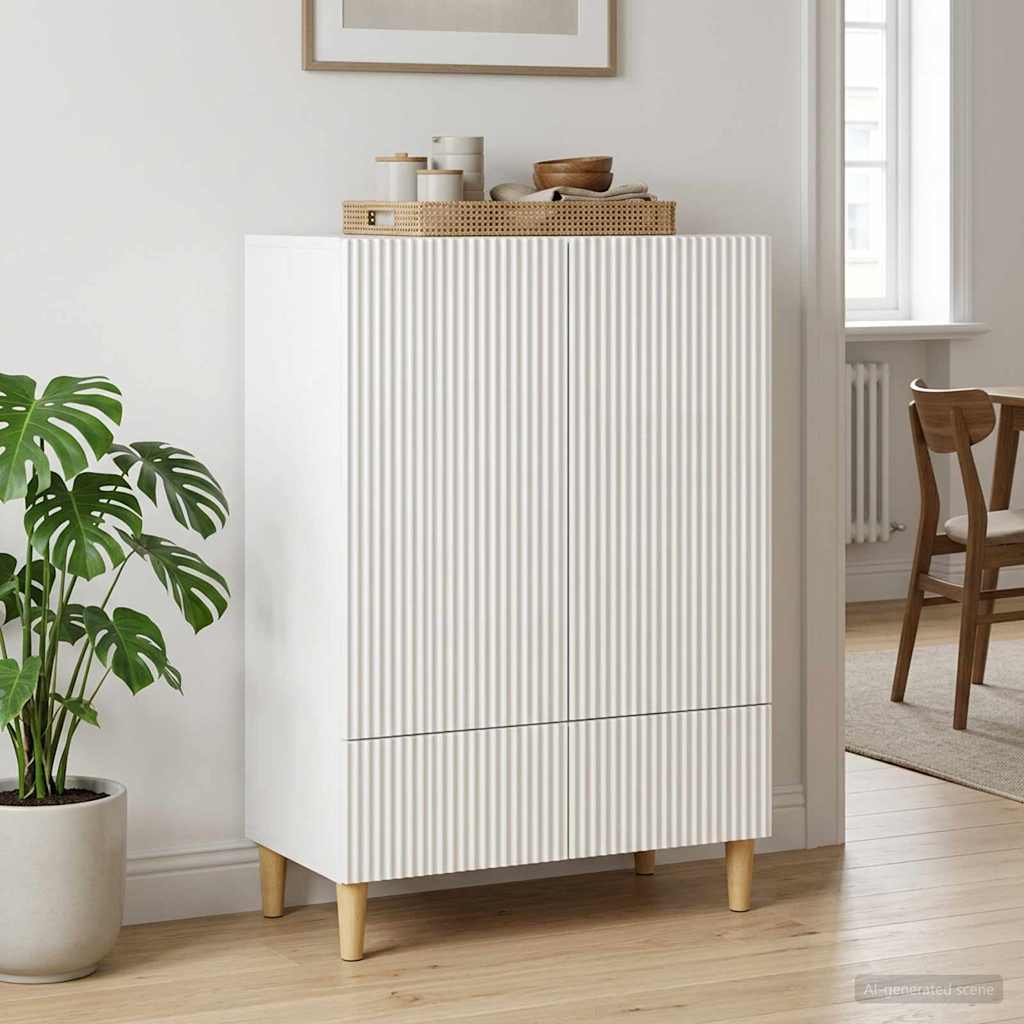Sideboard Hvid højglans 66 x 34,5 x 95 cm Konstrueret træ