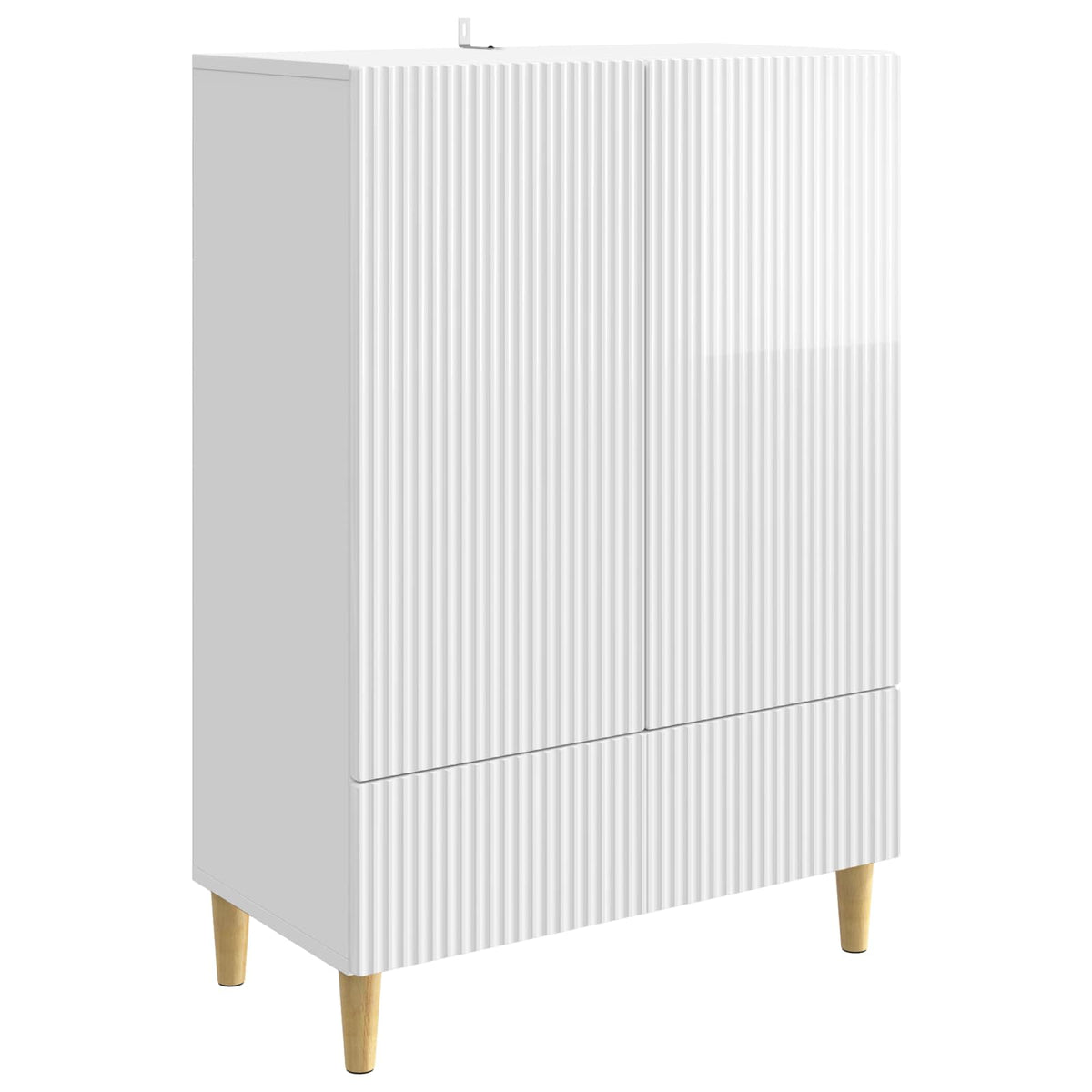 Sideboard Hvid højglans 66 x 34,5 x 95 cm Konstrueret træ