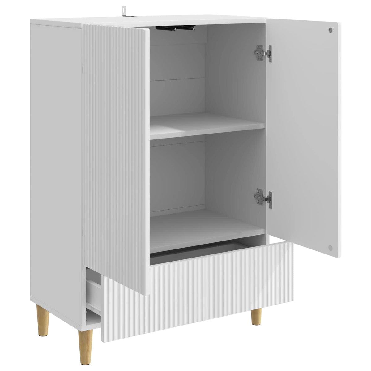 Sideboard Hvid højglans 66 x 34,5 x 95 cm Konstrueret træ