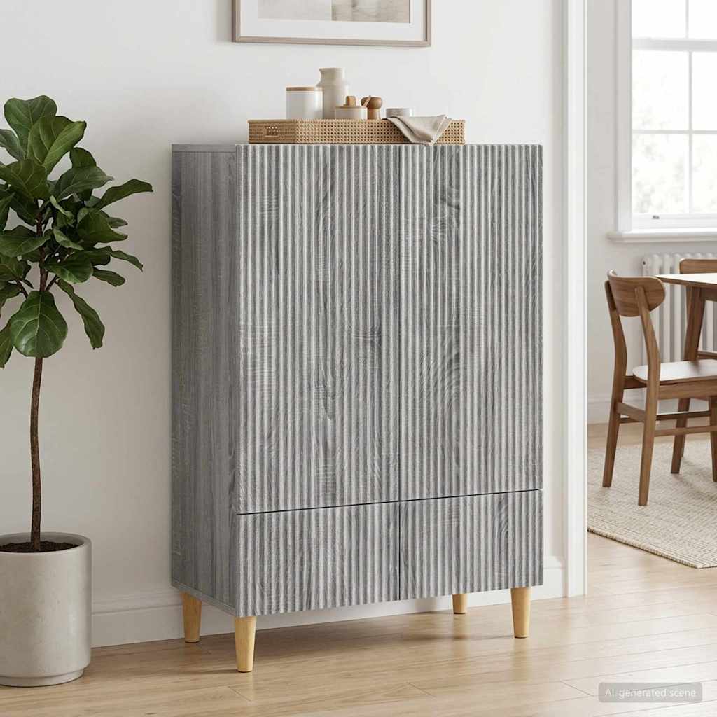 Sideboard Grå sonoma-eg 66 x 34,5 x 95 cm Konstrueret træ