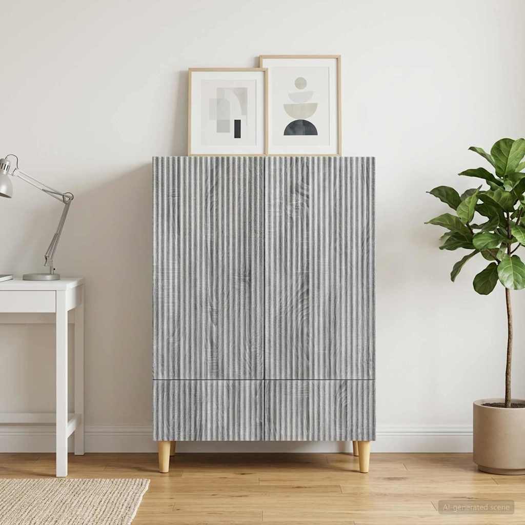 Sideboard Grå sonoma-eg 66 x 34,5 x 95 cm Konstrueret træ