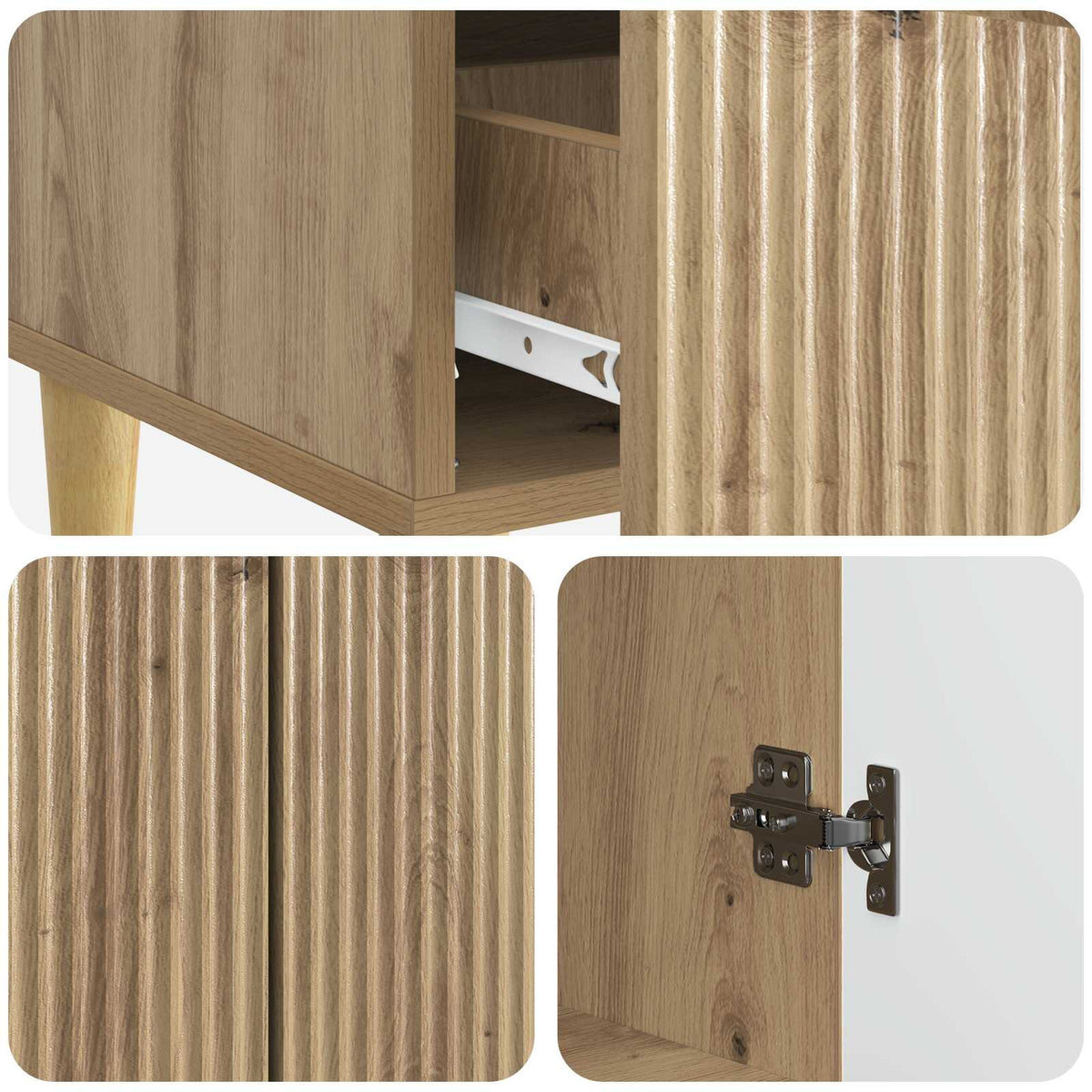 Sideboard Artisan-eg 66 x 34,5 x 95 cm Konstrueret træ