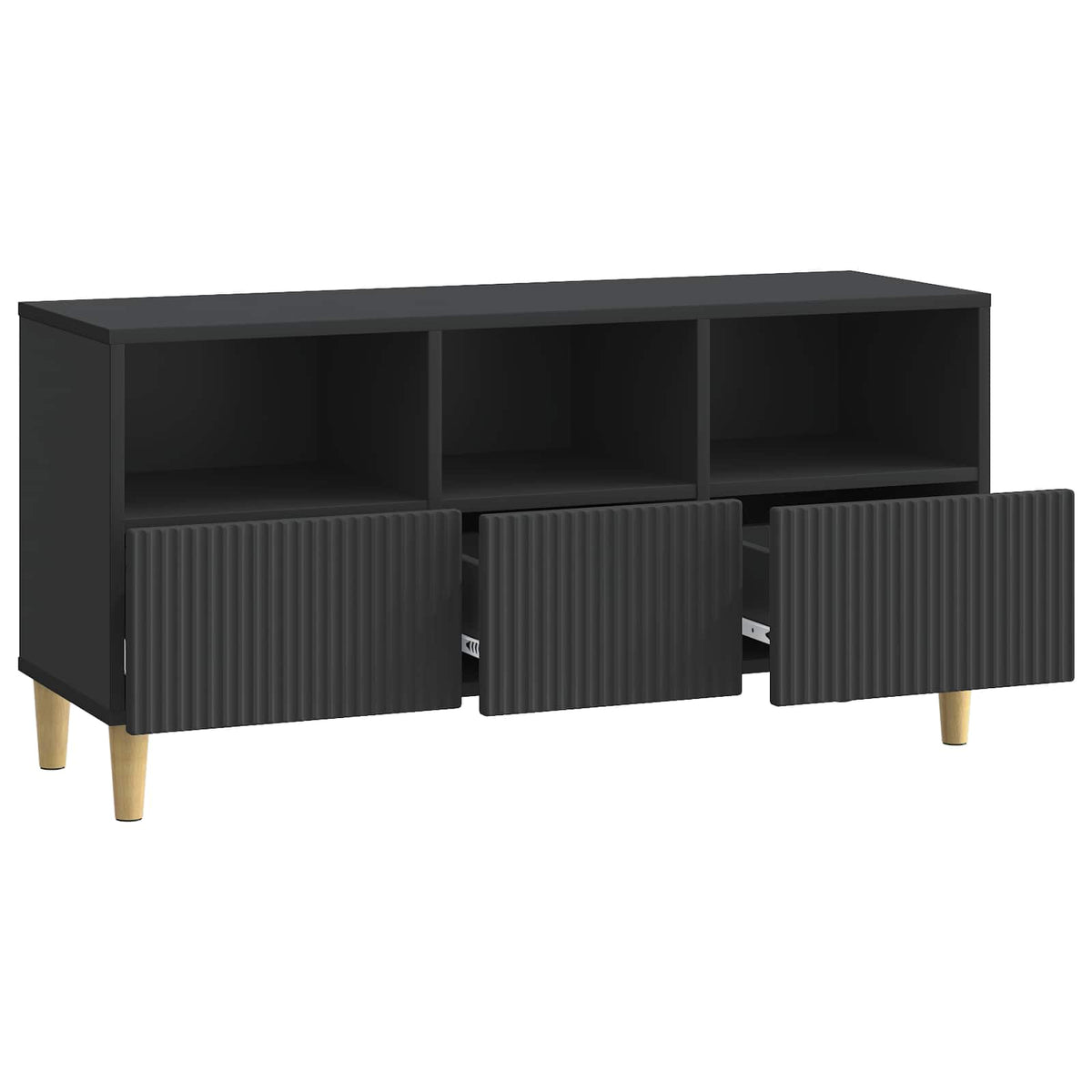TV-skab 102 x 34,5 x 50 cm Sort Konstrueret træ