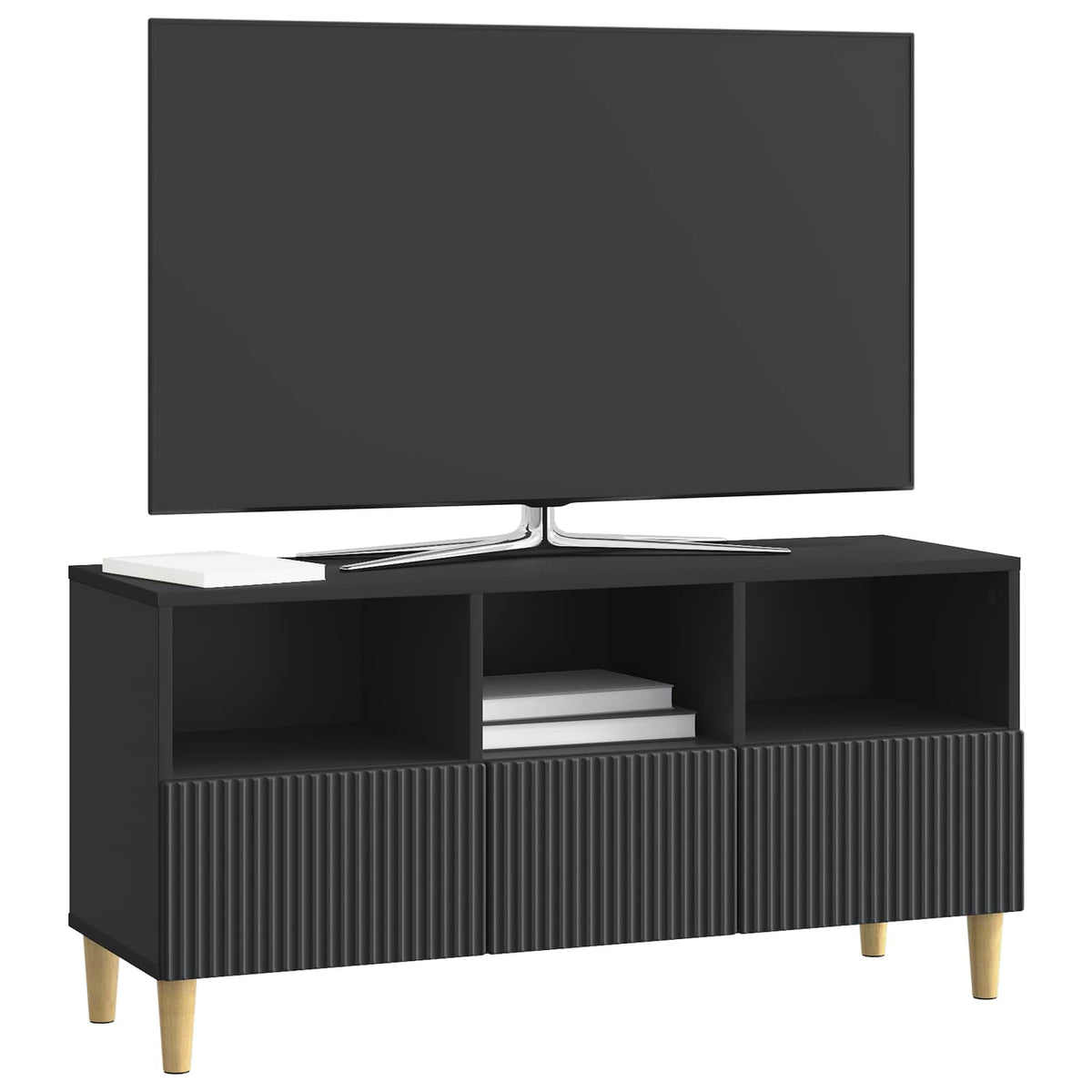 TV-skab 102 x 34,5 x 50 cm Sort Konstrueret træ