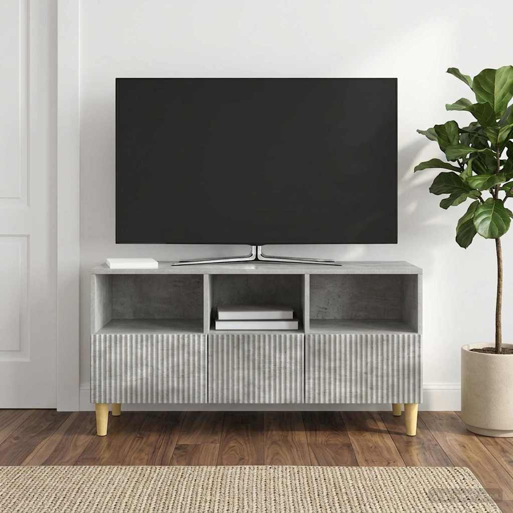 TV-skab 102 x 34,5 x 50 cm Betongrå Konstrueret træ