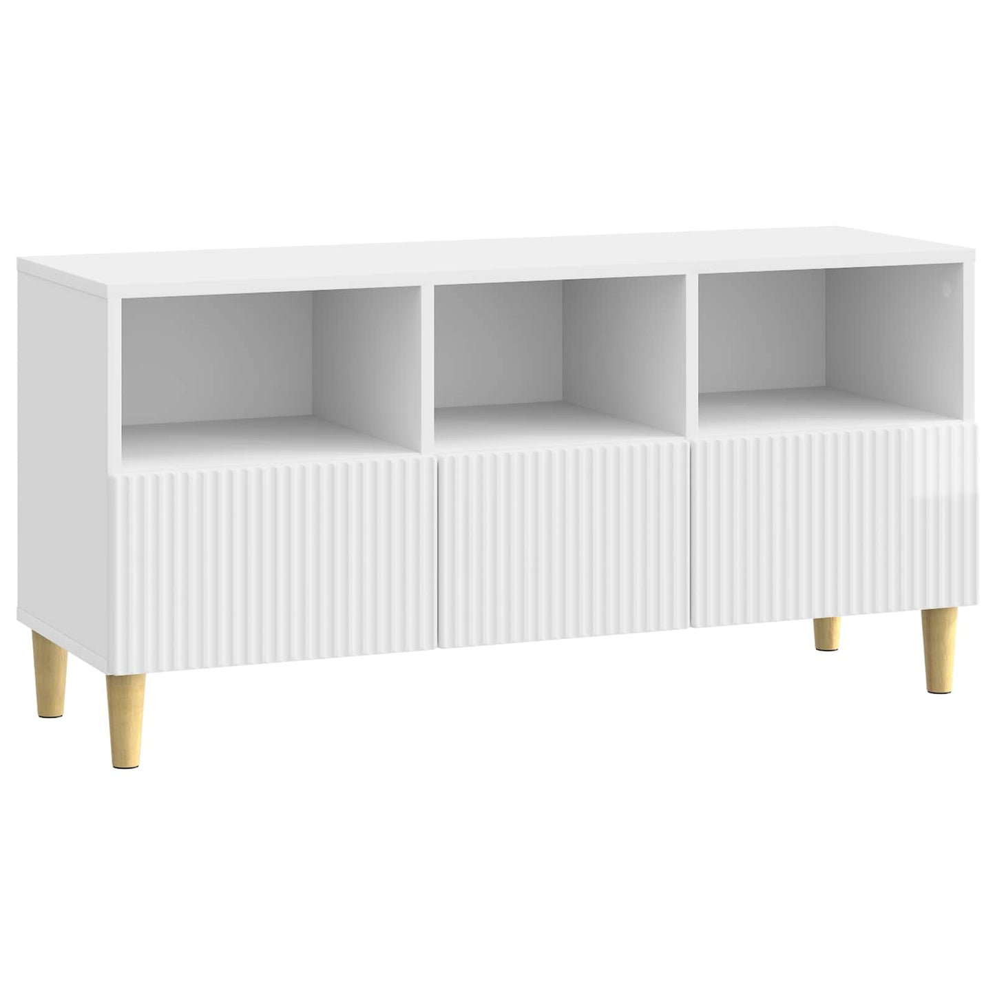 TV-skab 102 x 34,5 x 50 cm Hvid højglans Konstrueret træ