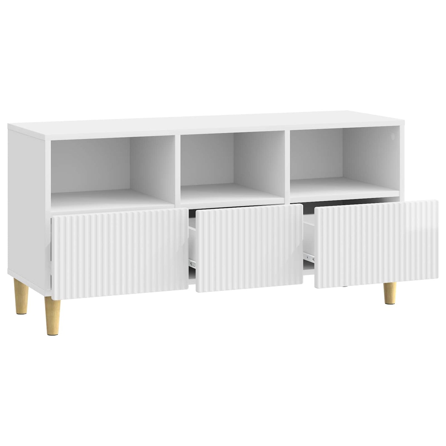 TV-skab 102 x 34,5 x 50 cm Hvid højglans Konstrueret træ