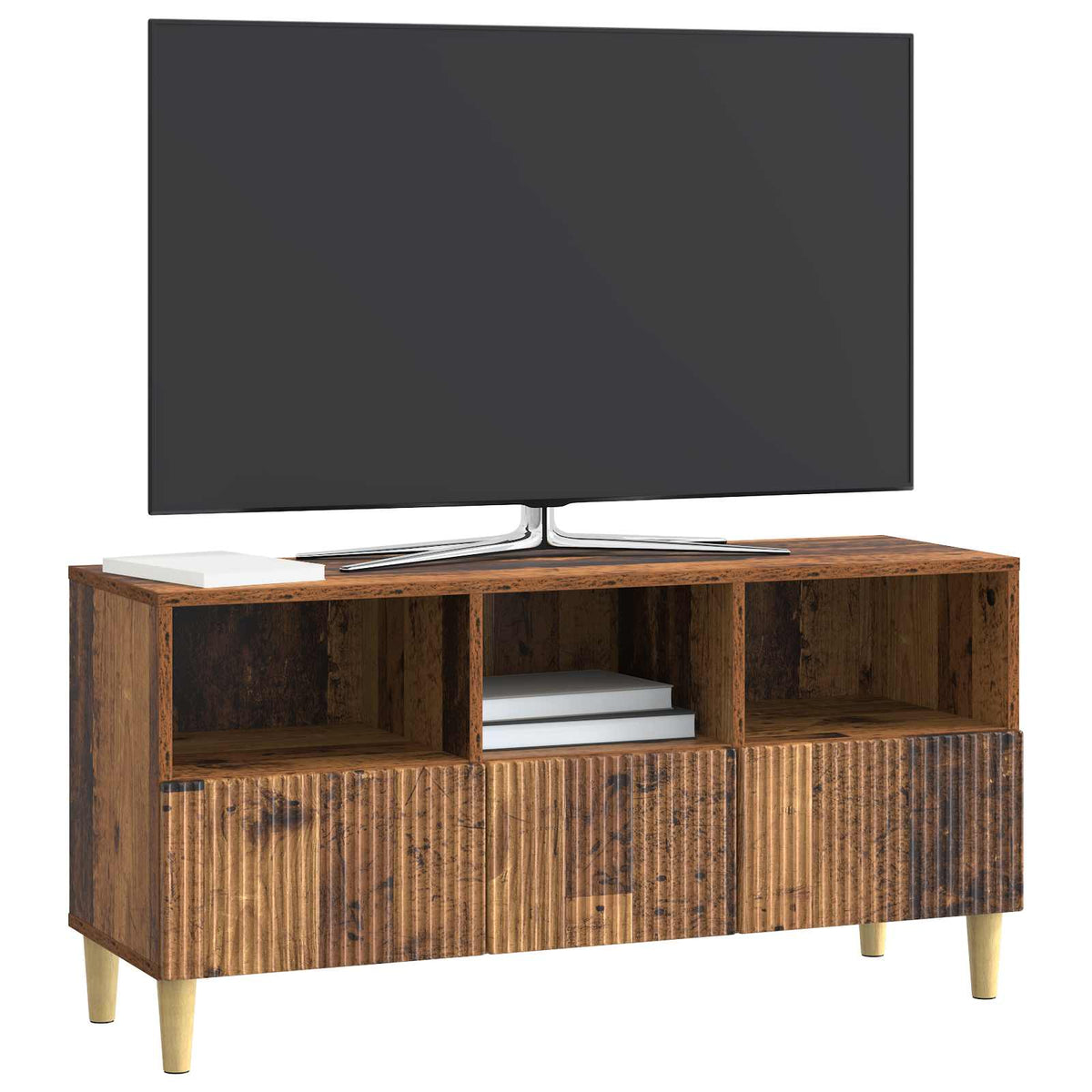 TV-skab 102 x 34,5 x 50 cm Gammelt træ Konstrueret træ