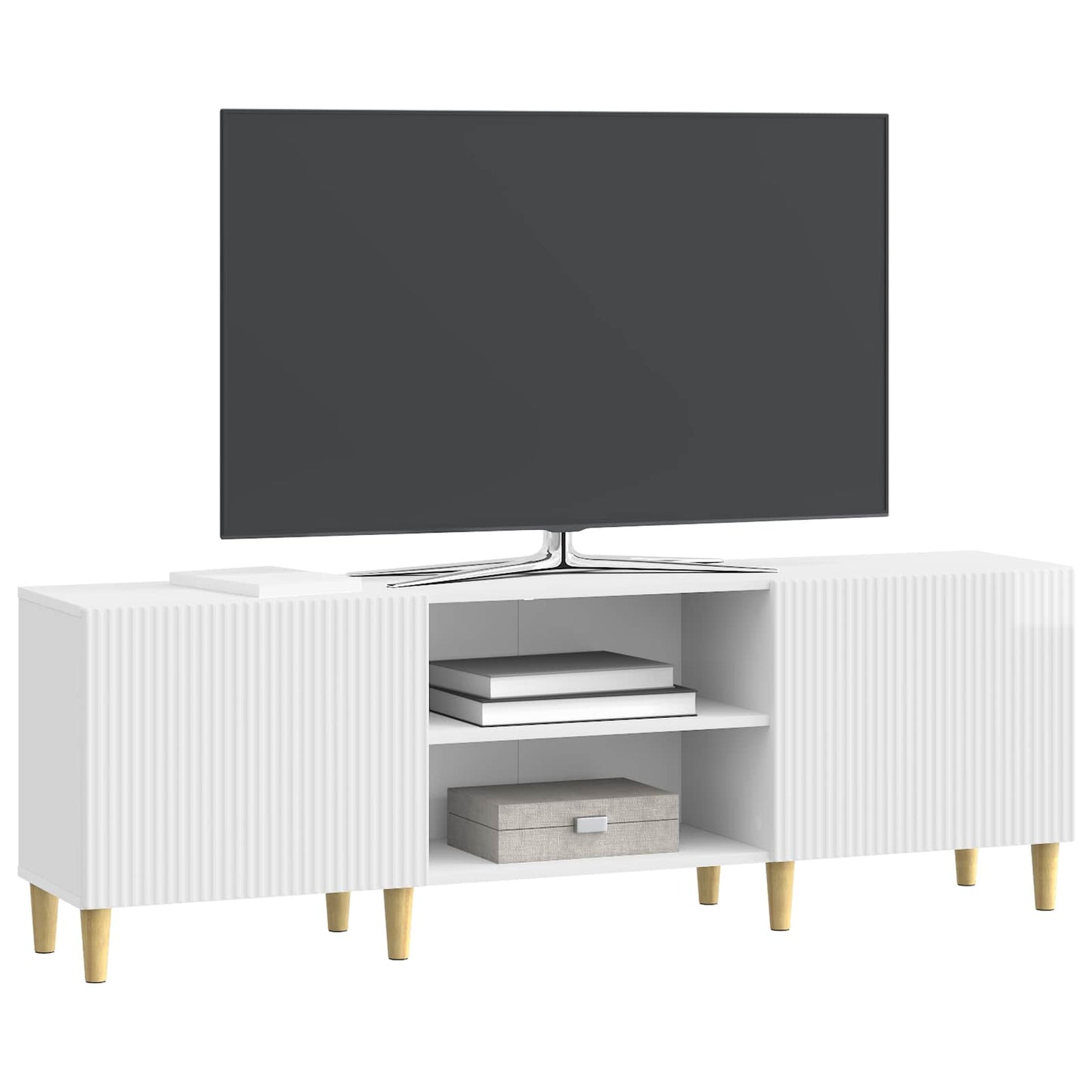 TV-skab Hvid højglans 150 x 31 x 50 cm Konstrueret træ