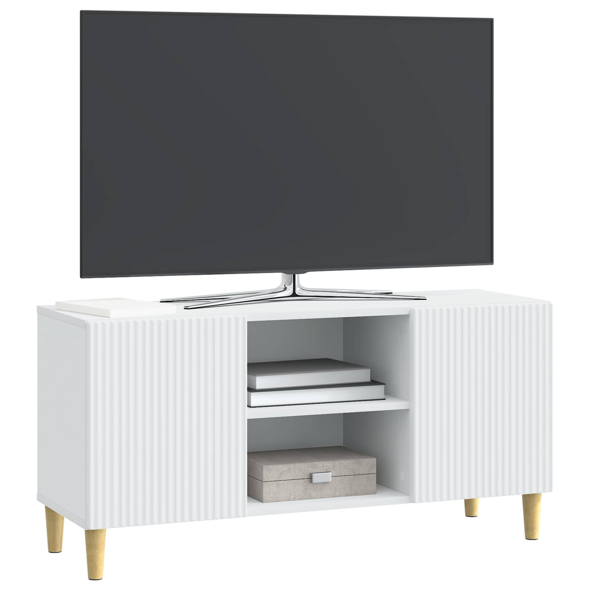 TV-skab Hvid 102 x 34,5 x 50 cm Konstrueret træ