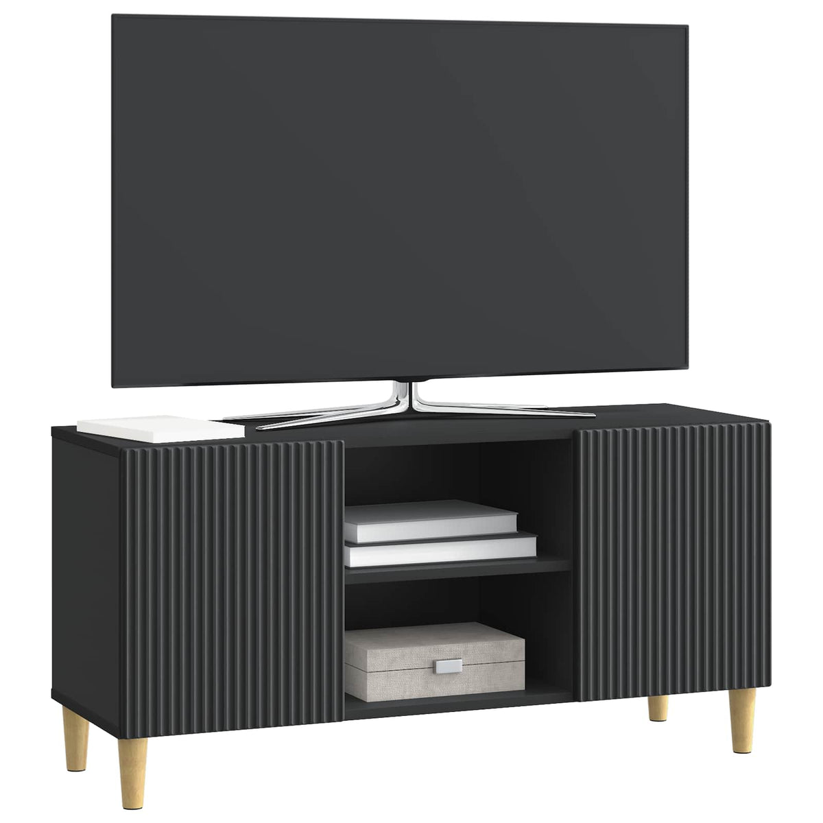 TV-skab 102 x 34,5 x 50 cm Sort Konstrueret træ