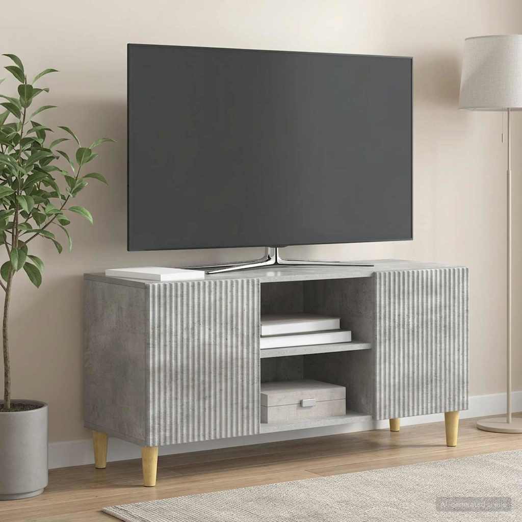 TV-skab 102 x 34,5 x 50 cm Betongrå Konstrueret træ