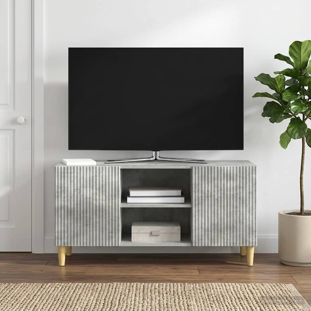 TV-skab 102 x 34,5 x 50 cm Betongrå Konstrueret træ