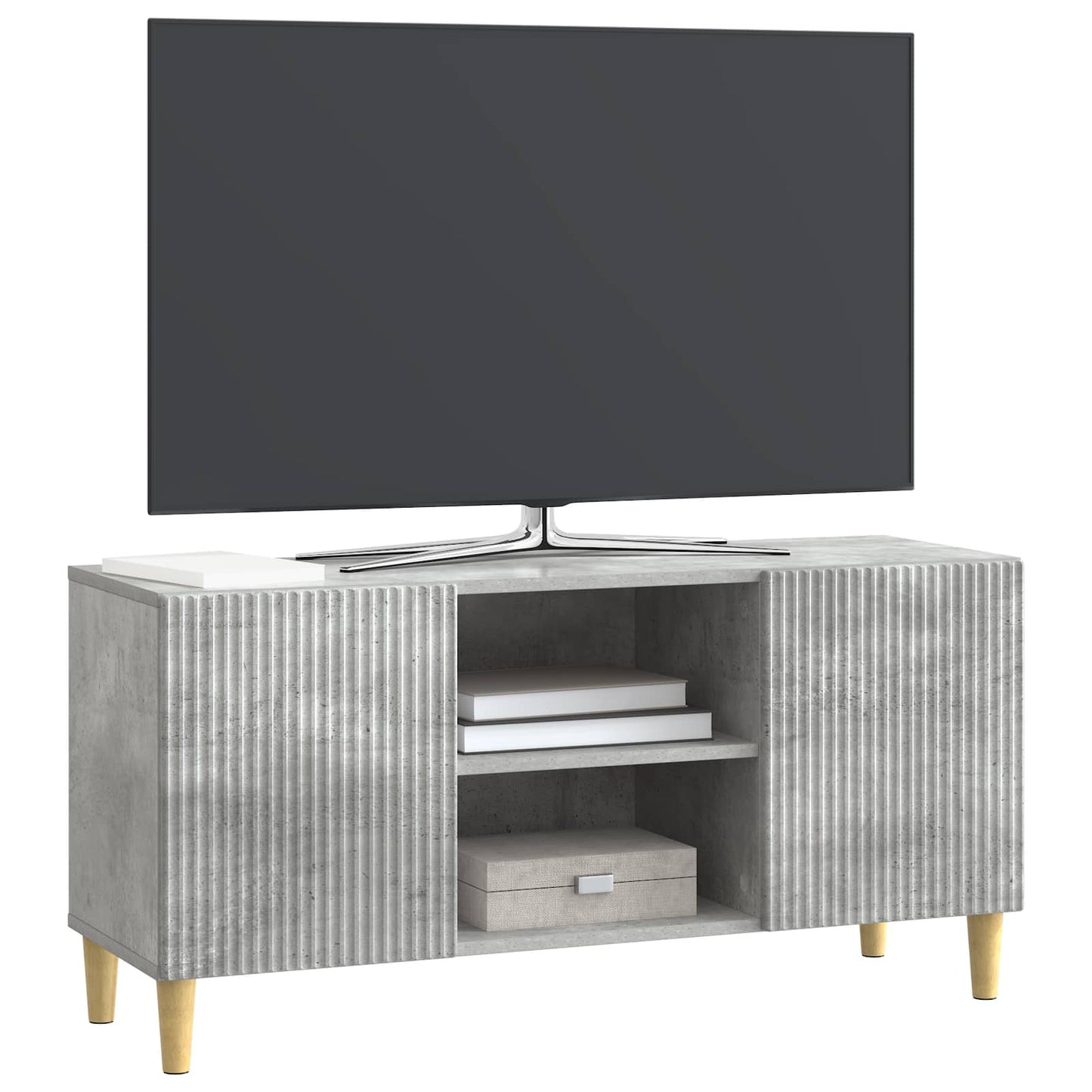 TV-skab 102 x 34,5 x 50 cm Betongrå Konstrueret træ