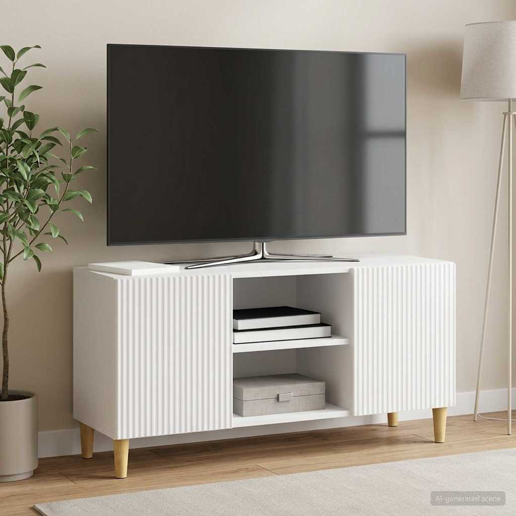 TV-skab 102 x 34,5 x 50 cm Hvid højglans Konstrueret træ