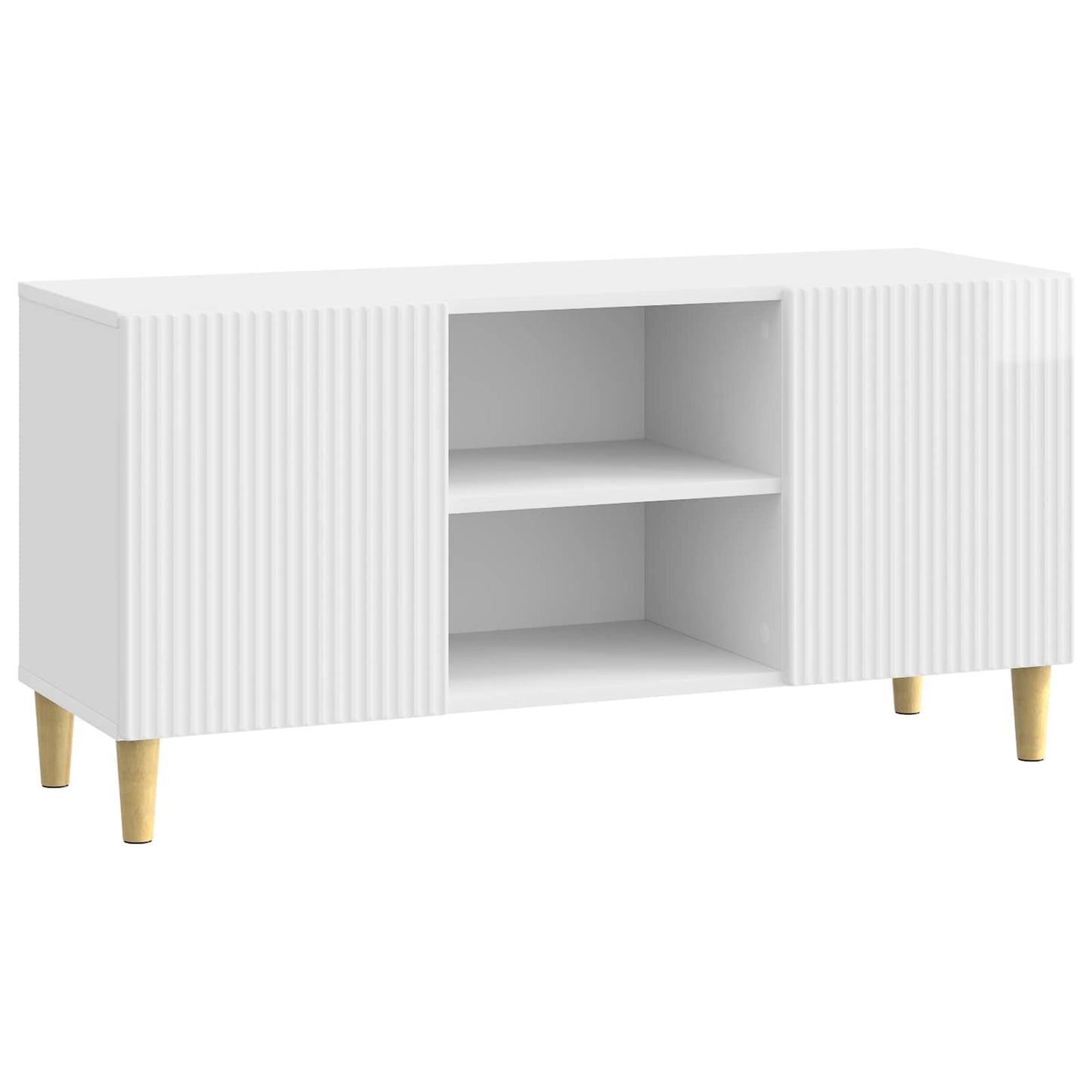 TV-skab 102 x 34,5 x 50 cm Hvid højglans Konstrueret træ