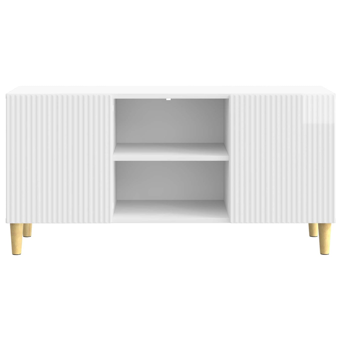 TV-skab 102 x 34,5 x 50 cm Hvid højglans Konstrueret træ