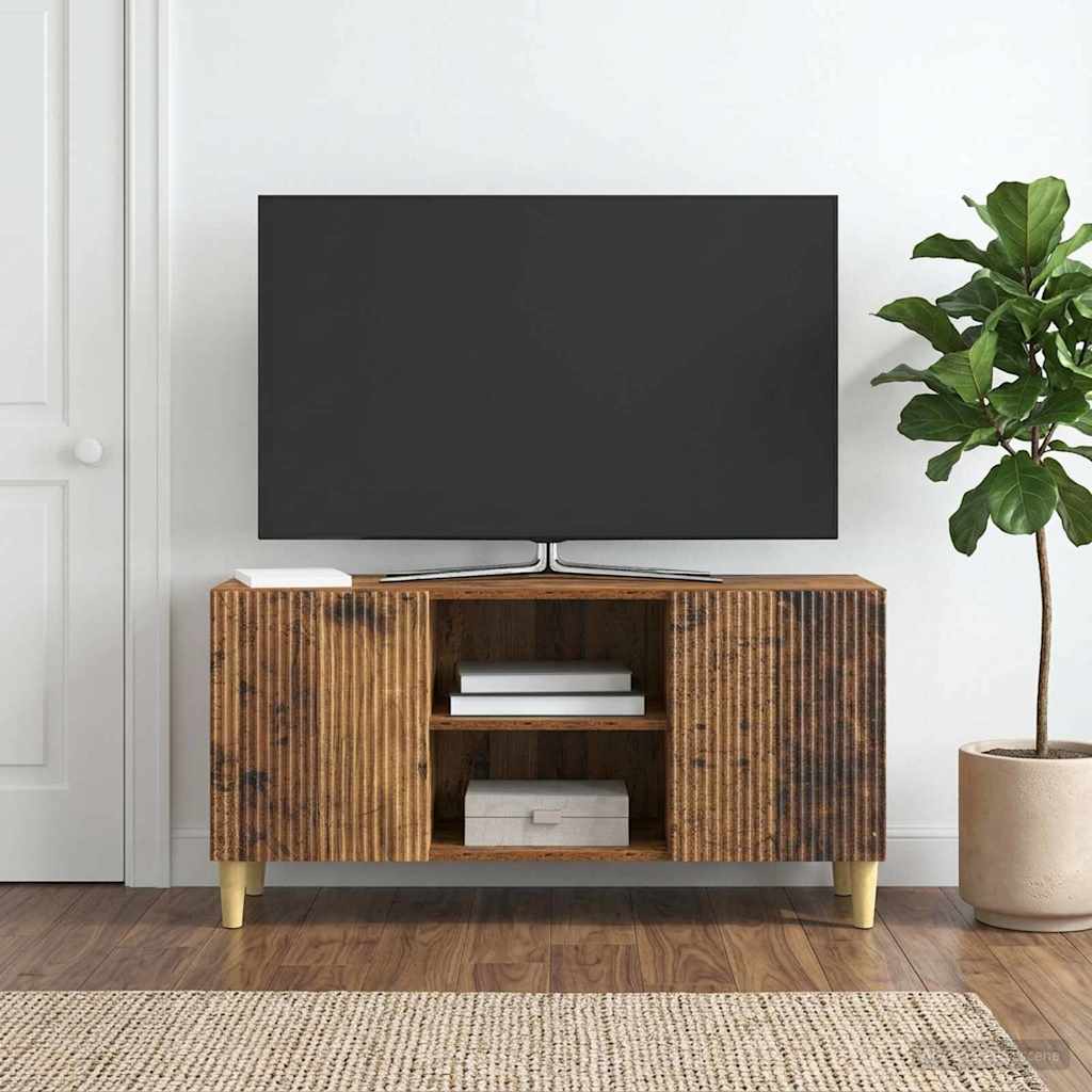 TV-skab 102 x 34,5 x 50 cm Gammelt træ Konstrueret træ
