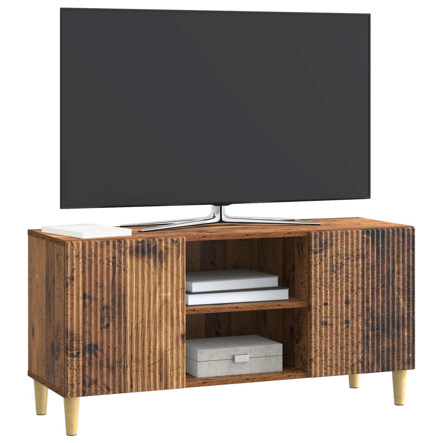 TV-skab 102 x 34,5 x 50 cm Gammelt træ Konstrueret træ