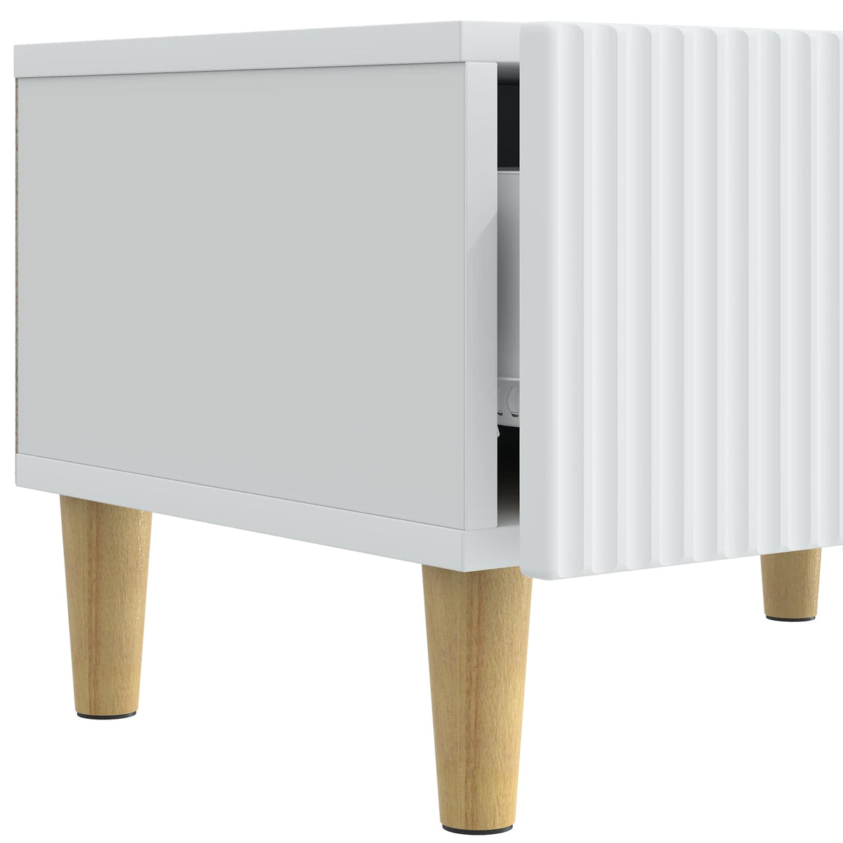 TV-skab med skuffe Hvid 147 x 34,5 x 30 cm Konstrueret træ