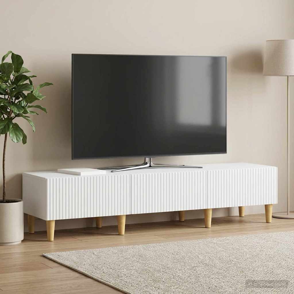 TV-skab med skuffe Hvid 147 x 34,5 x 30 cm Konstrueret træ