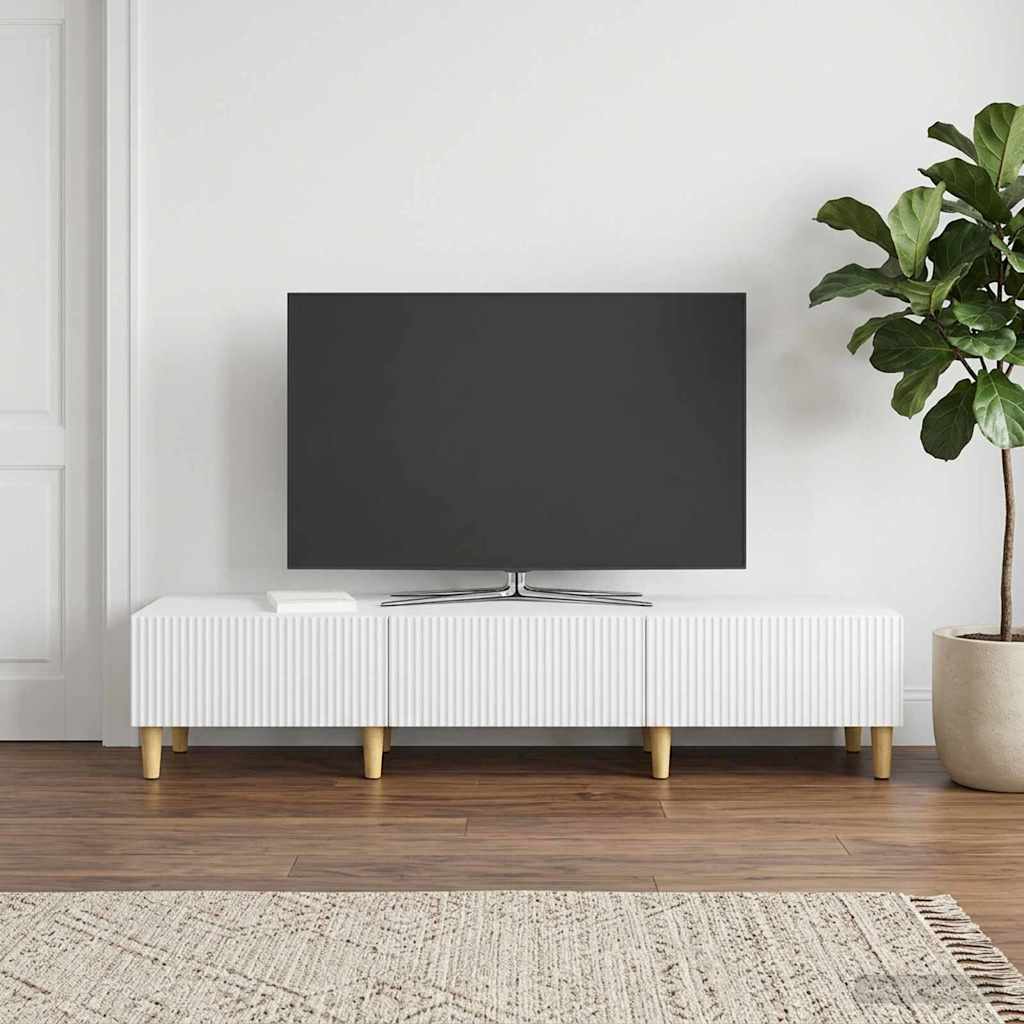 TV-skab med skuffe Hvid 147 x 34,5 x 30 cm Konstrueret træ