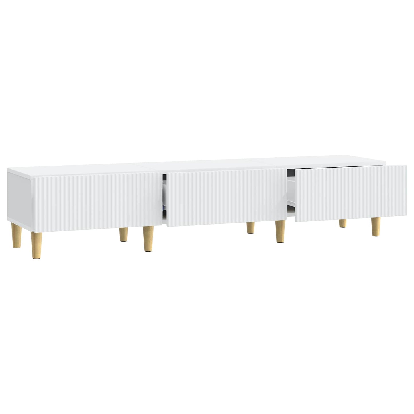 TV-skab med skuffe Hvid 147 x 34,5 x 30 cm Konstrueret træ
