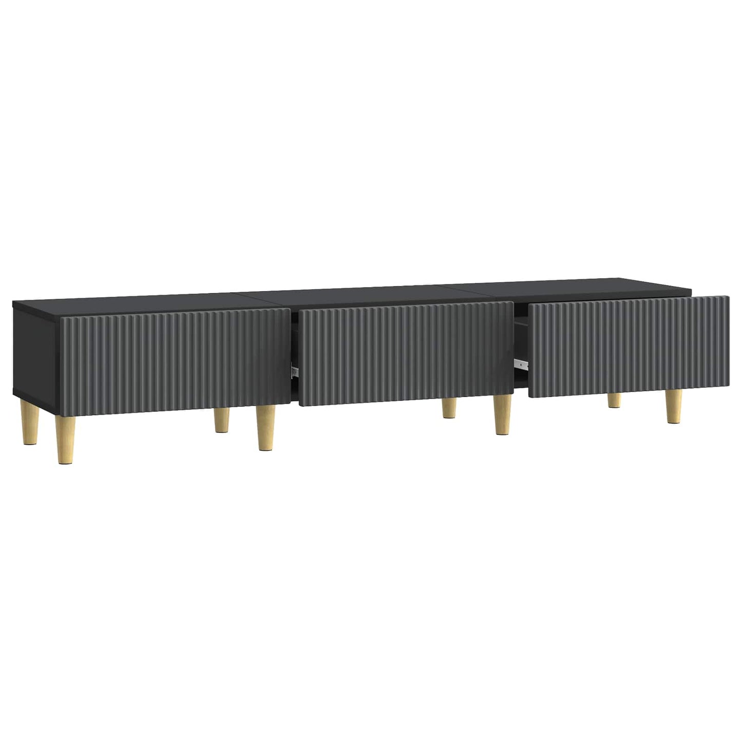 TV-skab 147 x 34,5 x 30 cm Sort Konstrueret træ