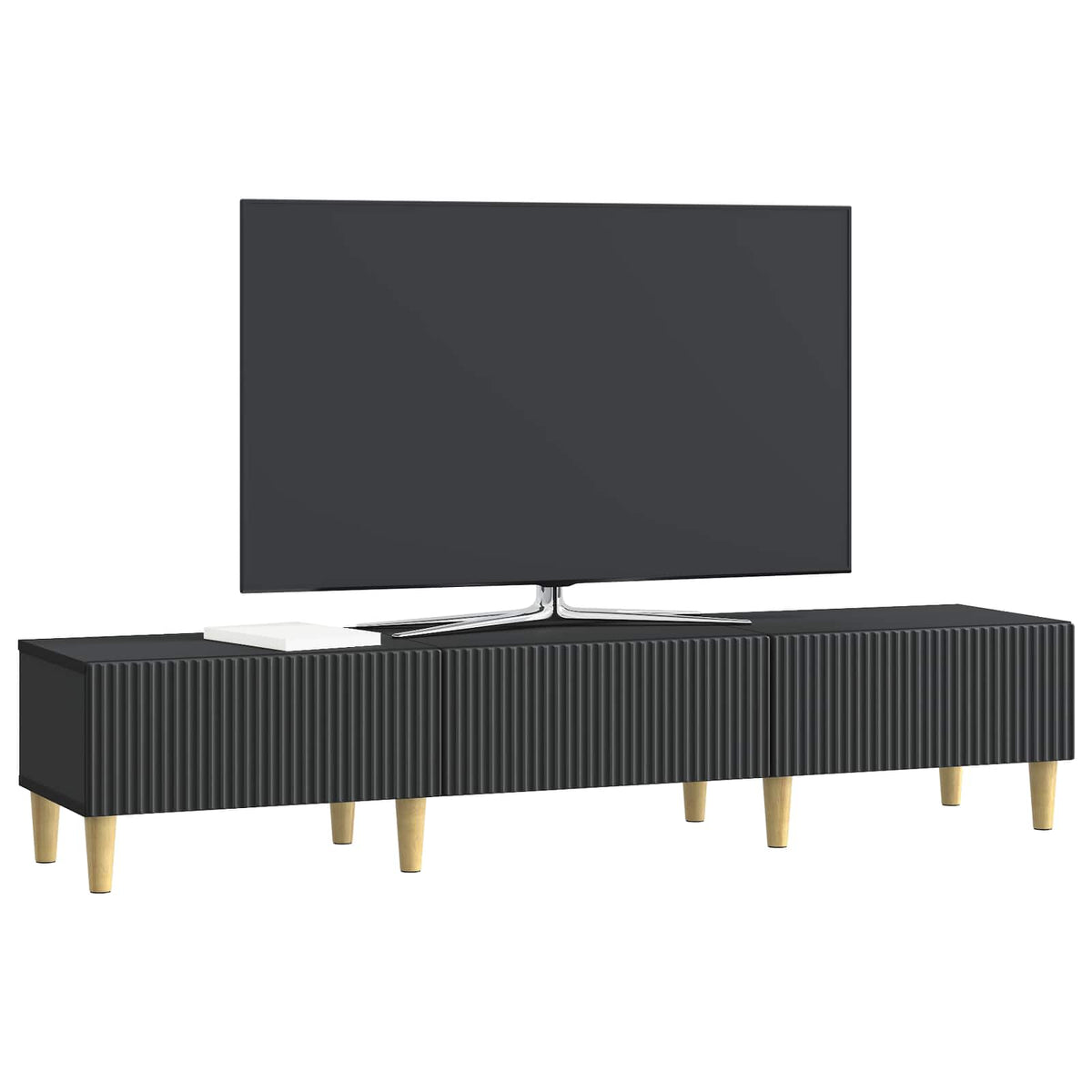 TV-skab 147 x 34,5 x 30 cm Sort Konstrueret træ