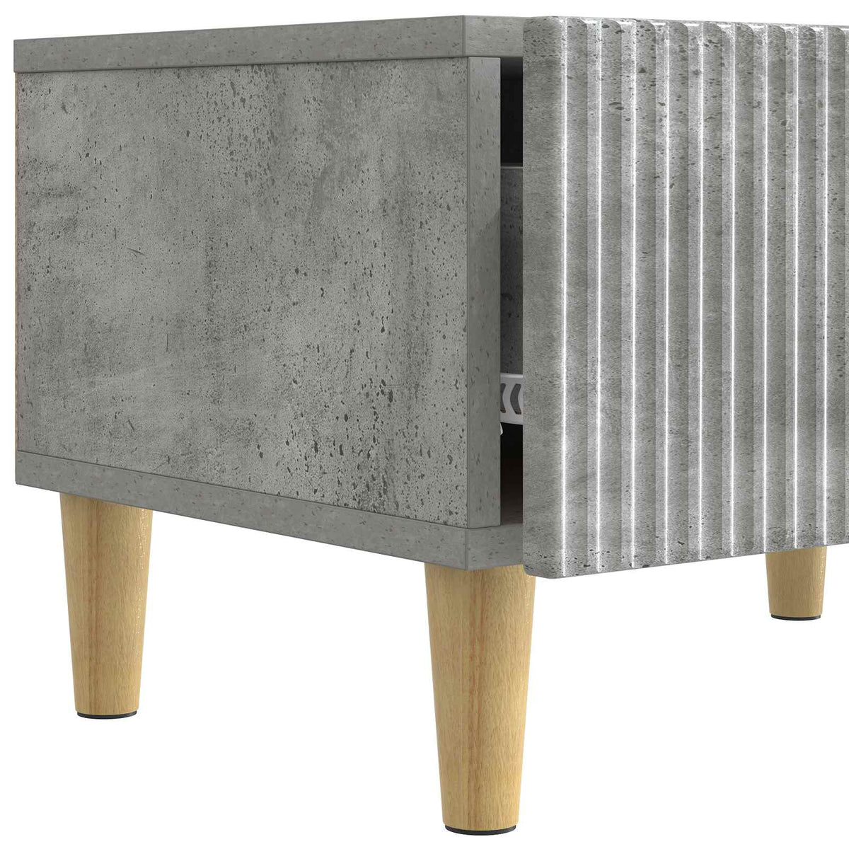 TV-skab med skuffe Betongrå 147 x 34,5 x 30 cm Konstrueret træ