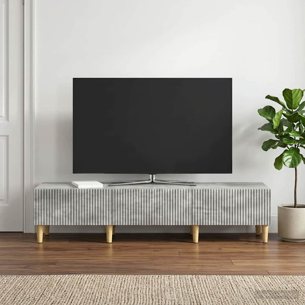 TV-skab med skuffe Betongrå 147 x 34,5 x 30 cm Konstrueret træ