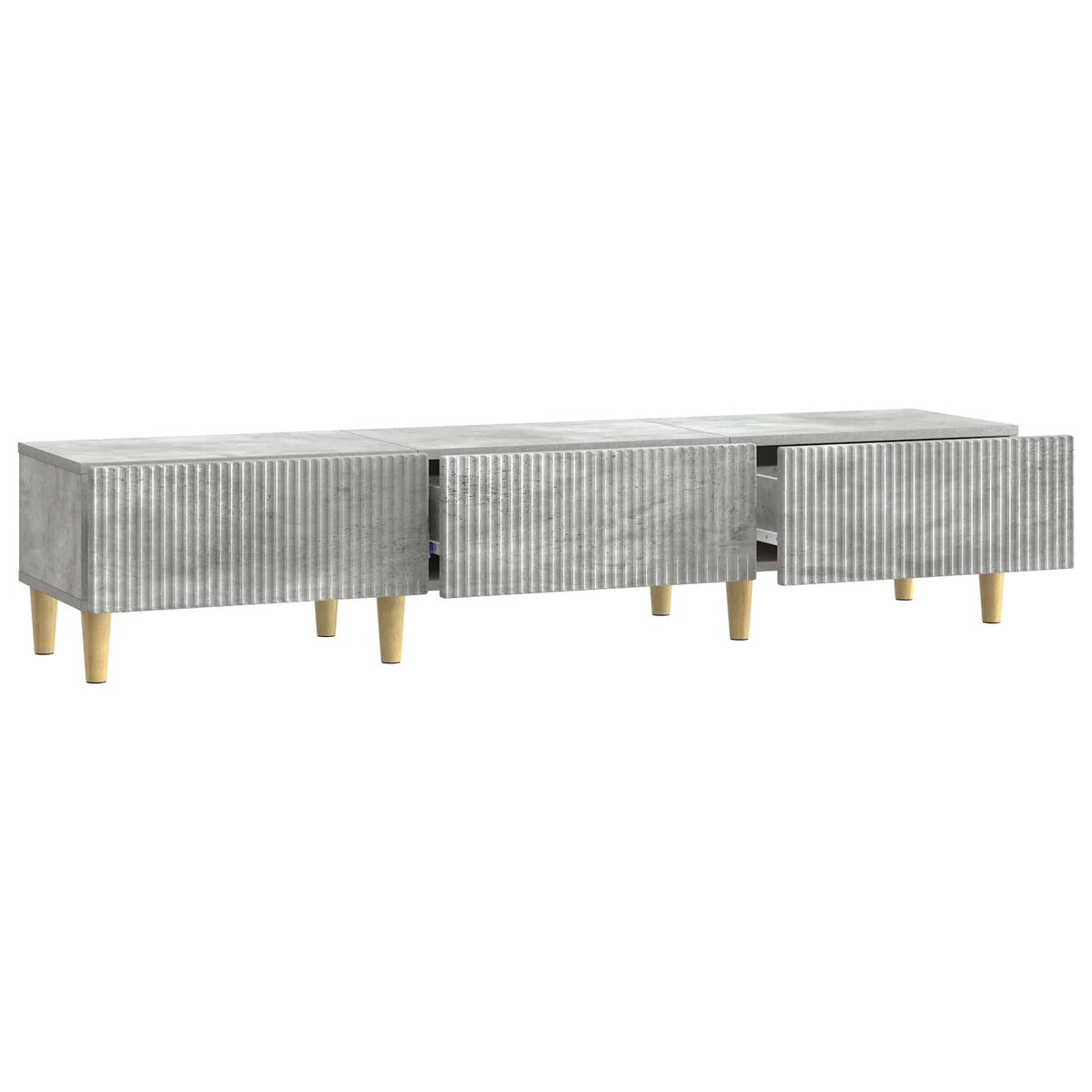 TV-skab med skuffe Betongrå 147 x 34,5 x 30 cm Konstrueret træ