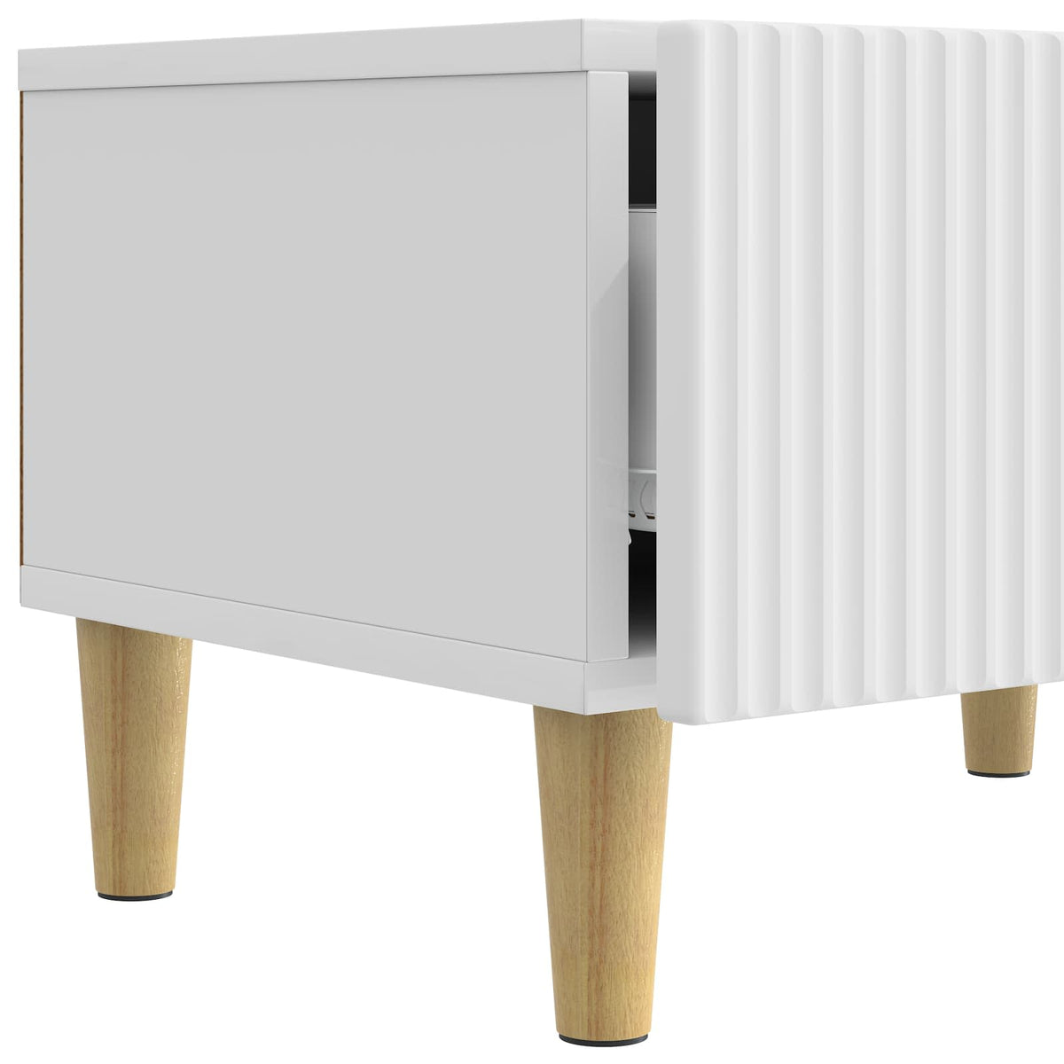TV-skab Hvid højglans 147 x 34,5 x 30 cm Konstrueret træ