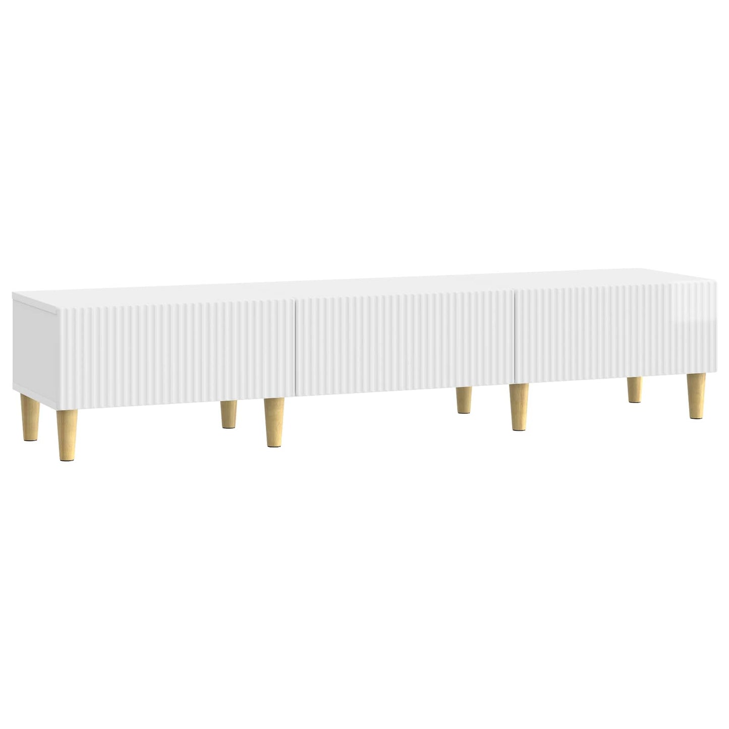 TV-skab Hvid højglans 147 x 34,5 x 30 cm Konstrueret træ
