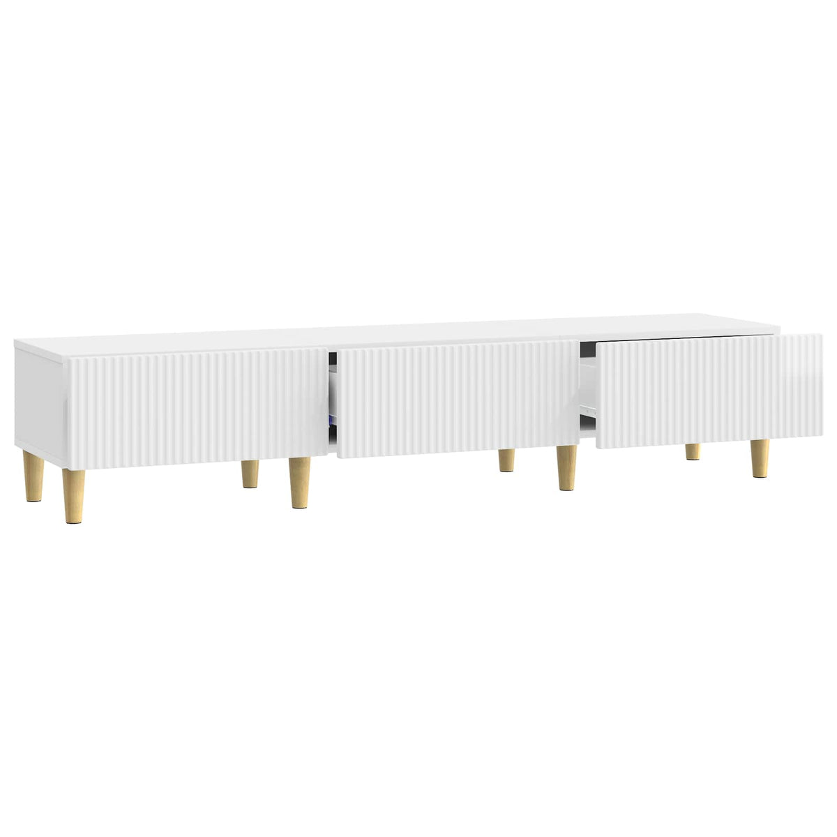 TV-skab Hvid højglans 147 x 34,5 x 30 cm Konstrueret træ
