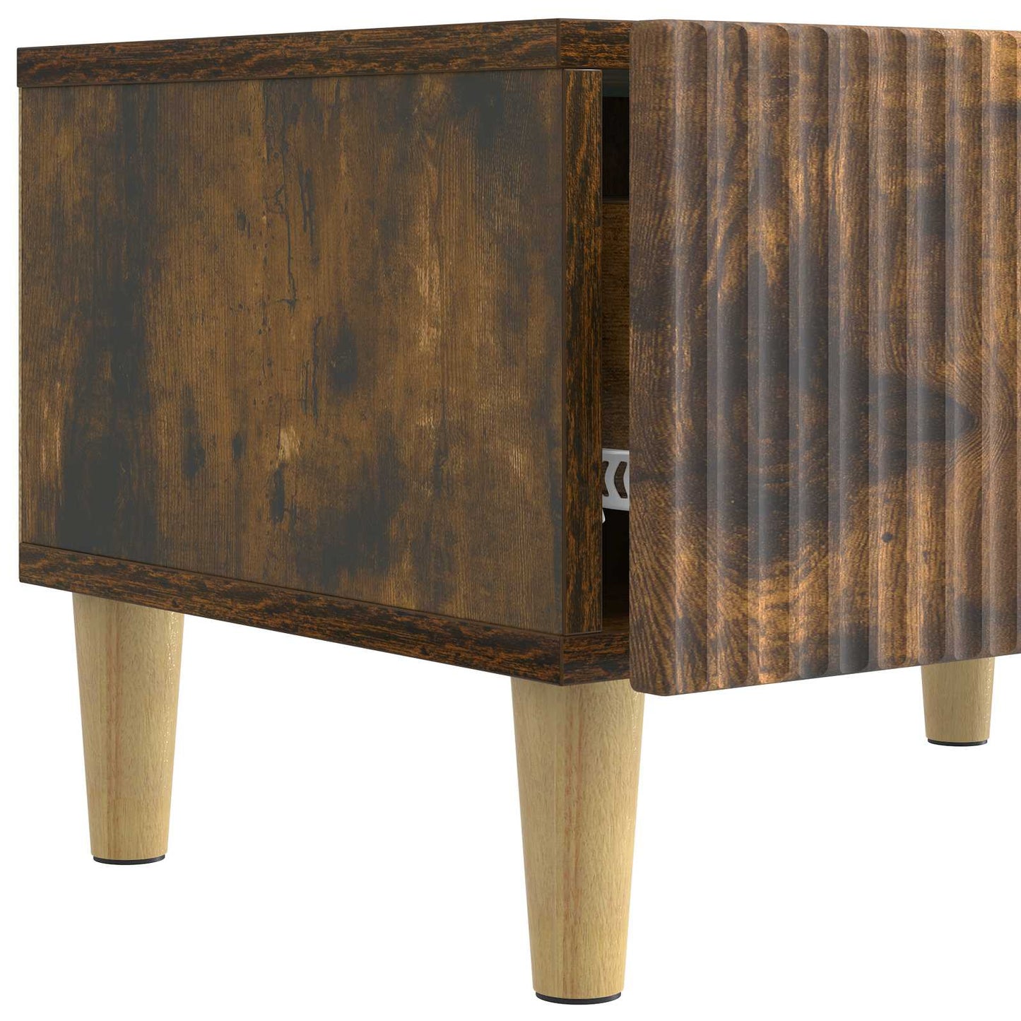 TV-skab med skuffe Røget eg 147 x 34,5 x 30 cm Konstrueret træ