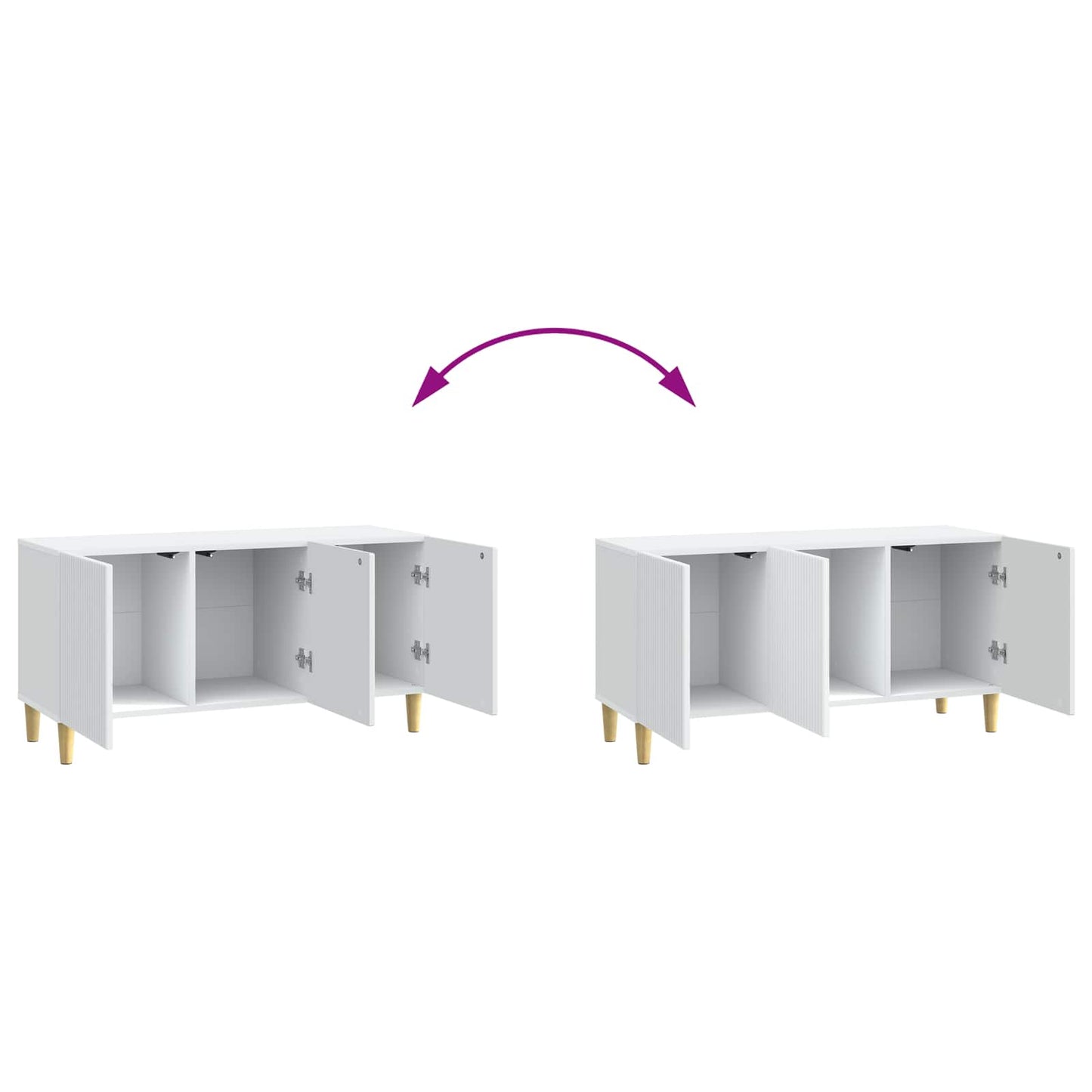 TV-skab Hvid 99 x 34,5 x 50 cm Konstrueret træ