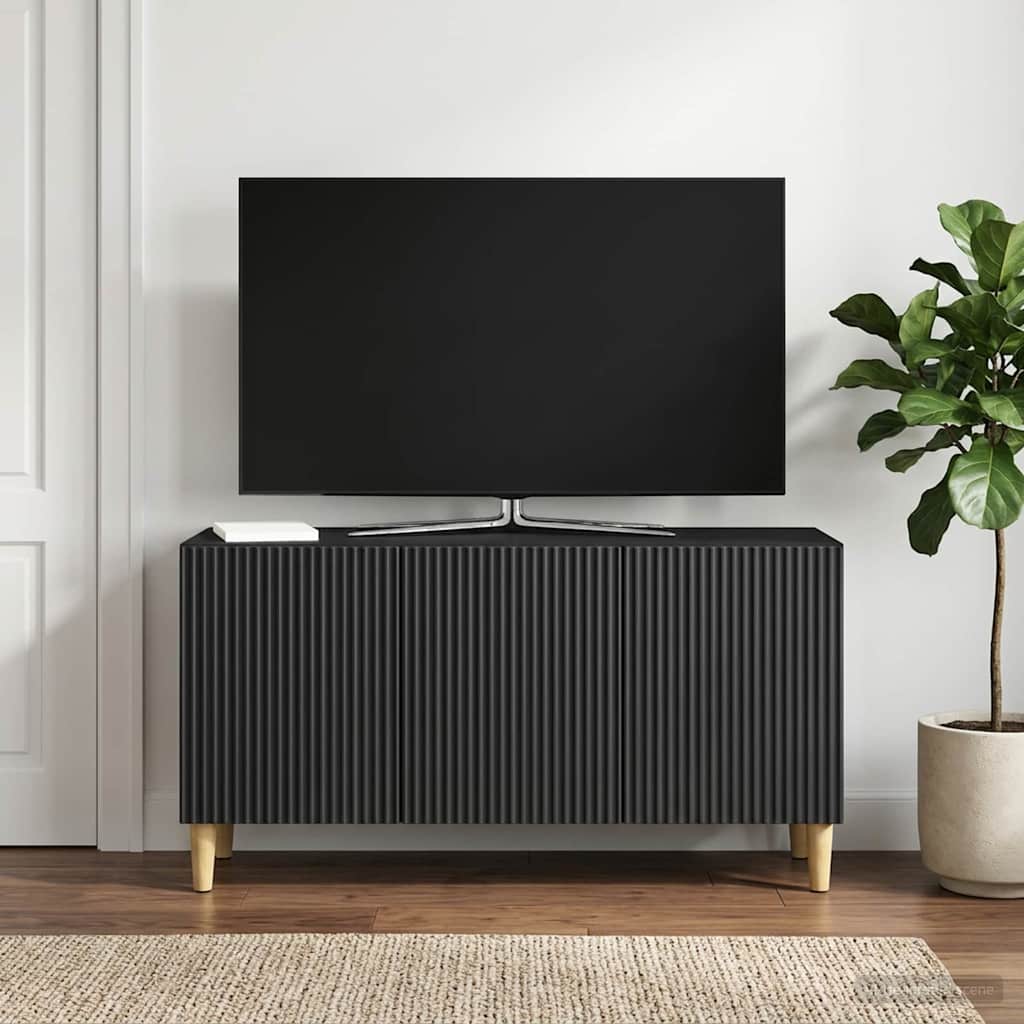 TV-skab 99 x 34,5 x 50 cm Sort Konstrueret træ