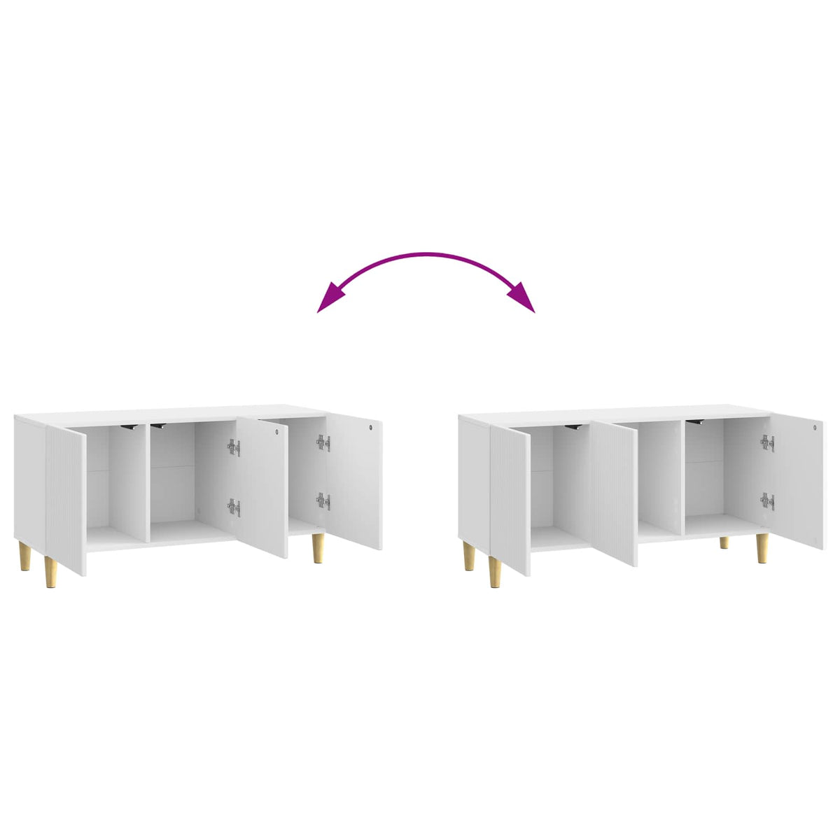 TV-skab 99 x 34,5 x 50 cm Hvid højglans Konstrueret træ