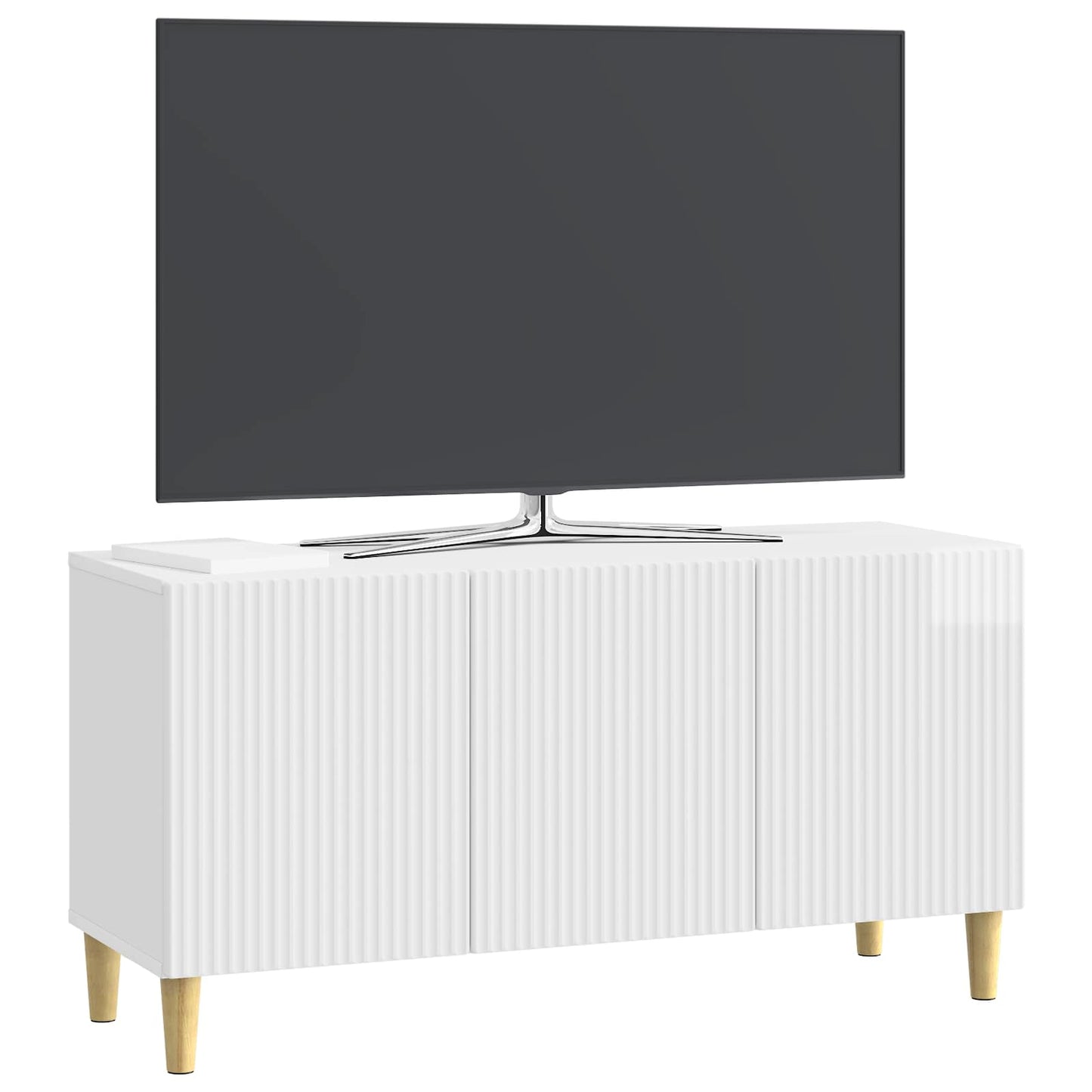 TV-skab 99 x 34,5 x 50 cm Hvid højglans Konstrueret træ