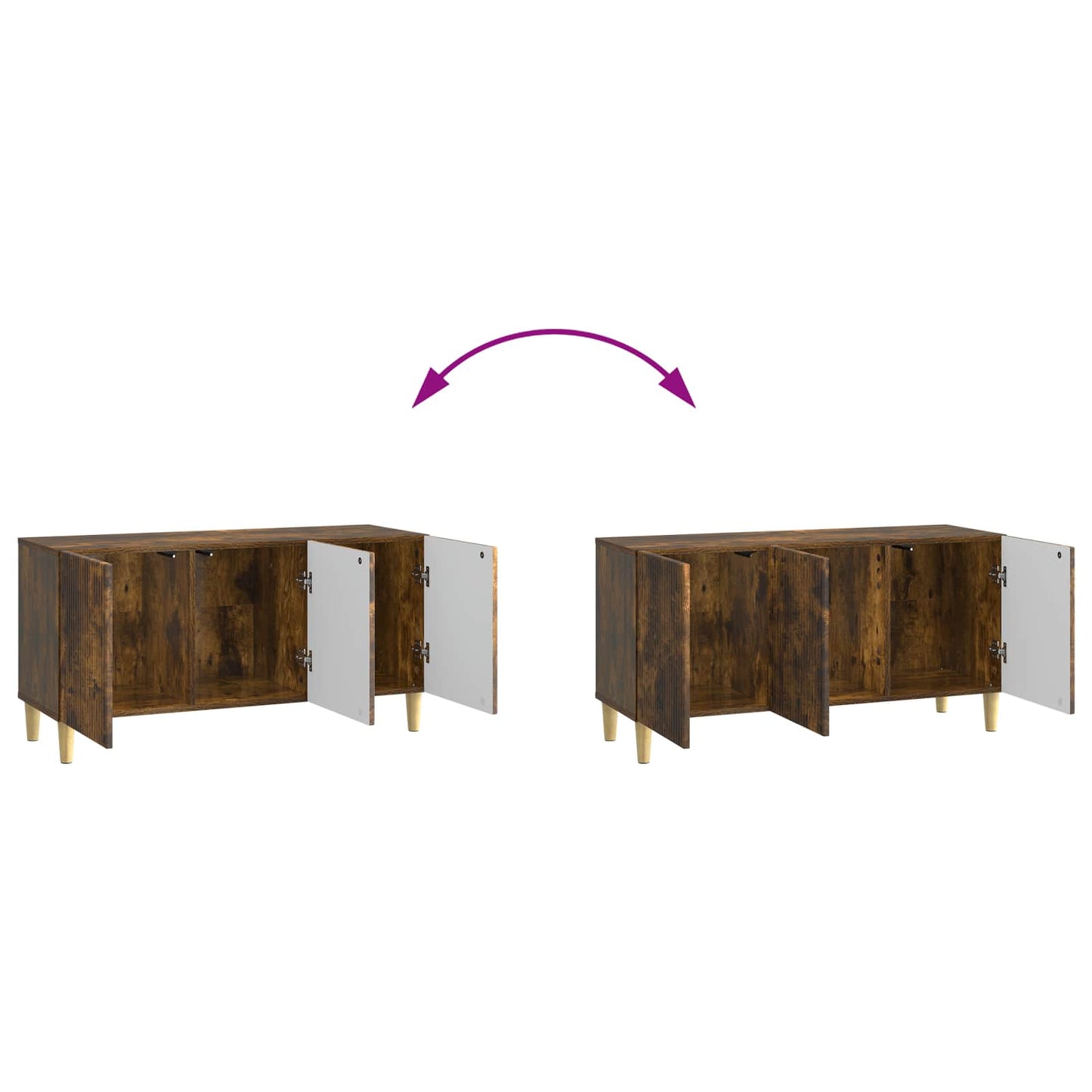 TV-skab 99 x 34,5 x 50 cm Røget eg Konstrueret træ