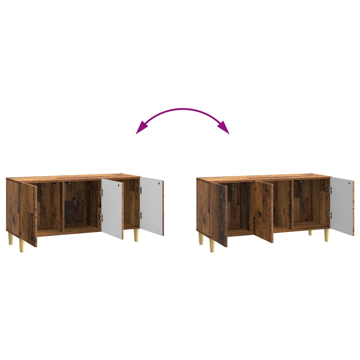 TV-skab 99 x 34,5 x 50 cm Gammelt træ Konstrueret træ