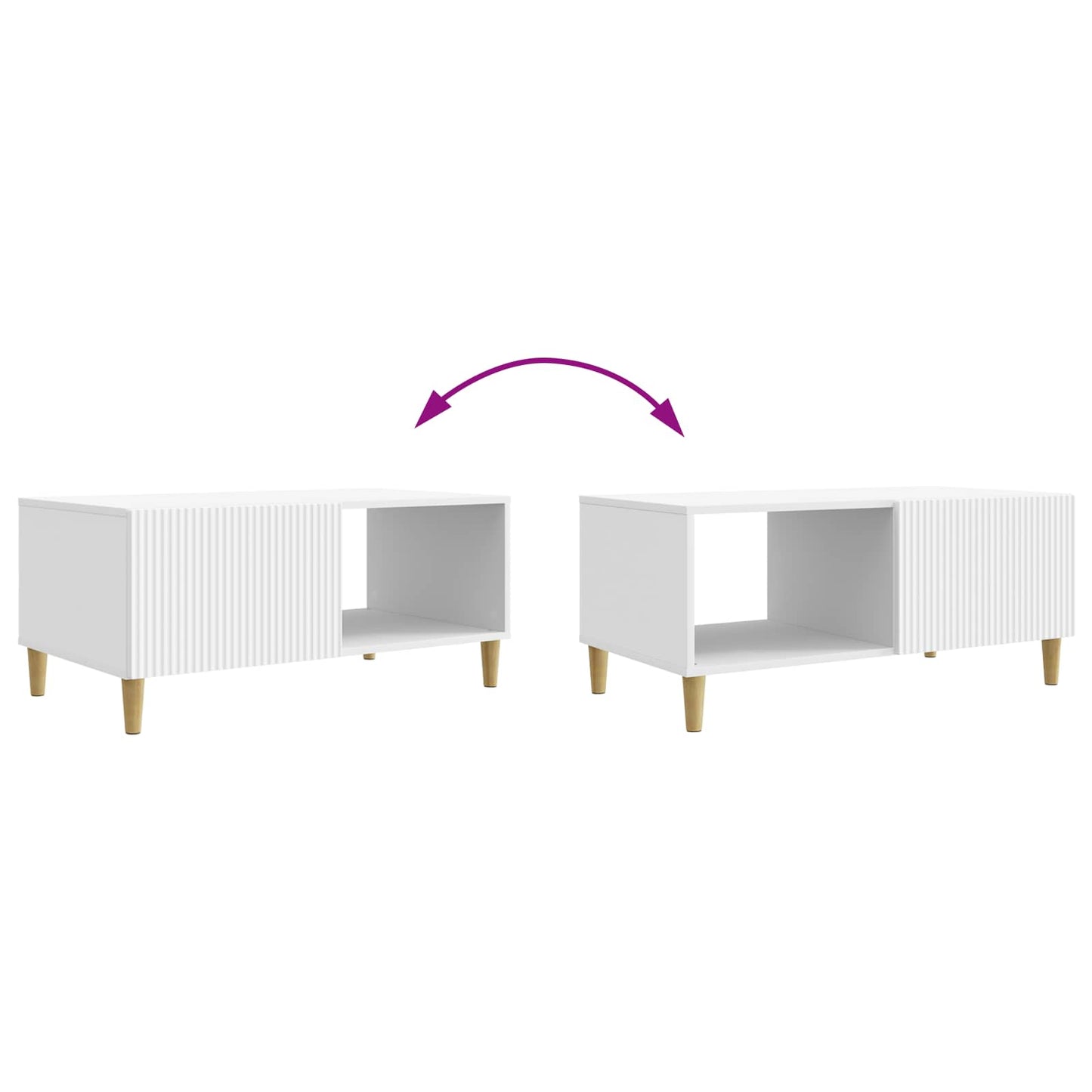 Sofabord Hvid 90 x 50 x 40 cm Konstrueret træ