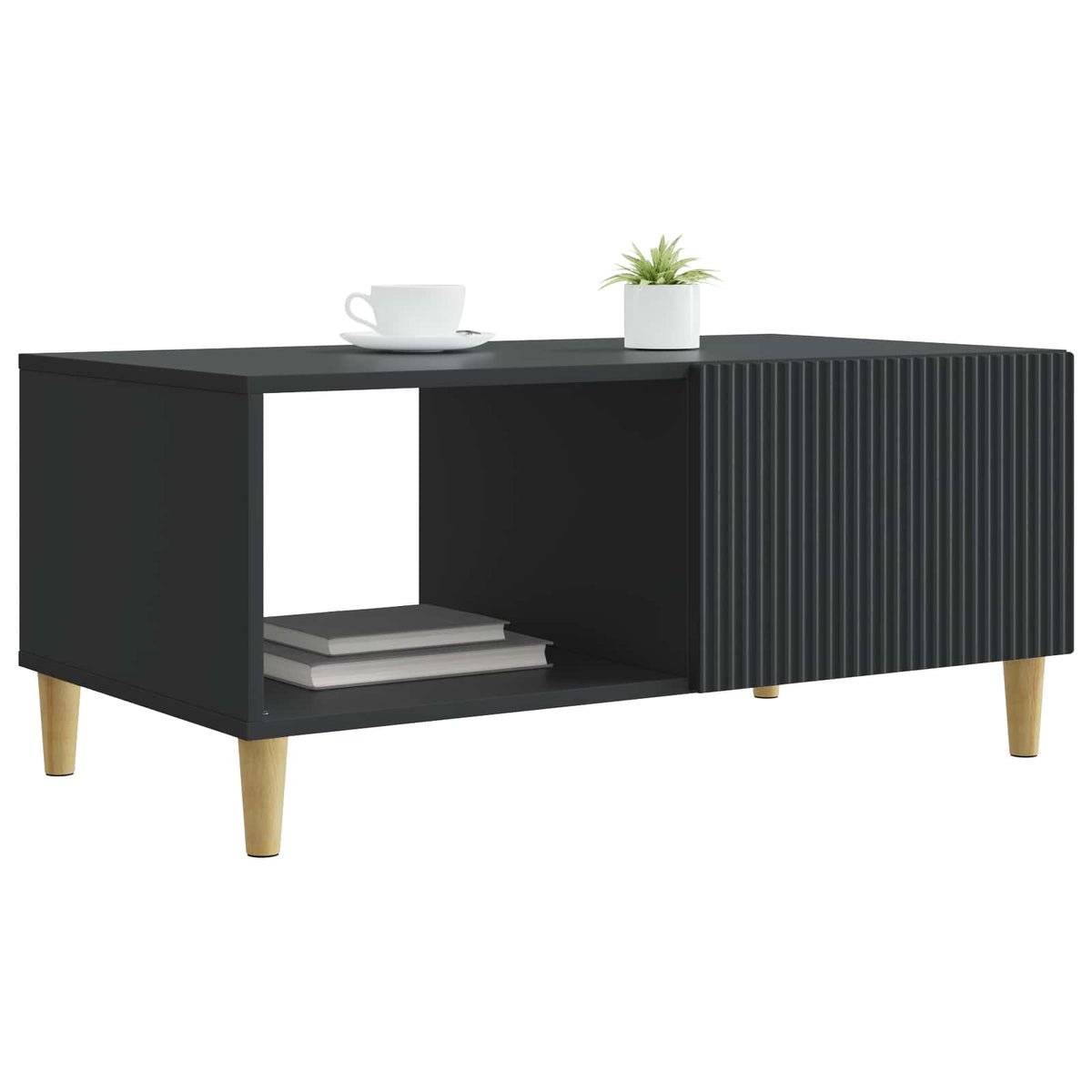 Sofabord Sort 90 x 50 x 40 cm Konstrueret træ