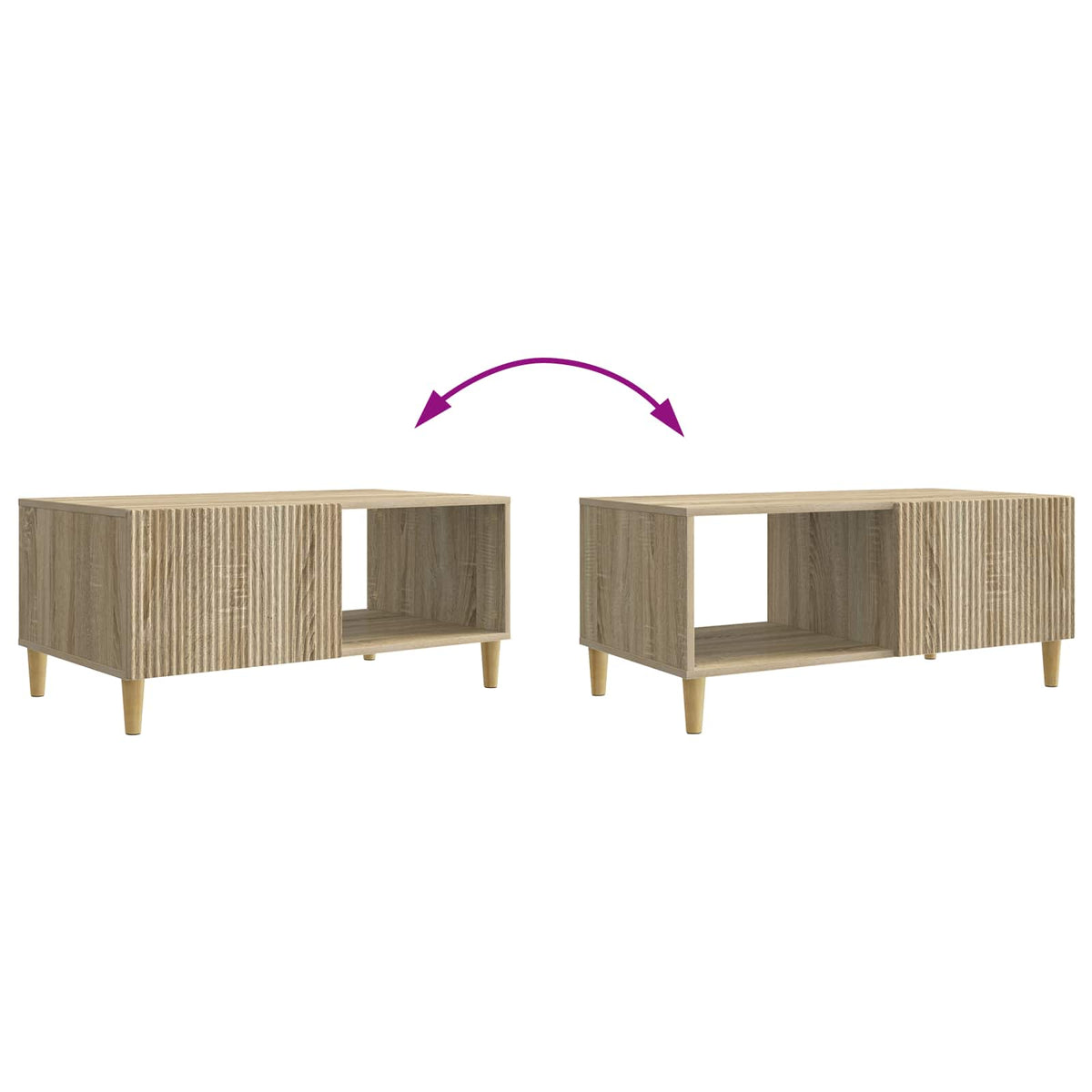 Sofabord Sonoma-eg 90 x 50 x 40 cm Konstrueret træ